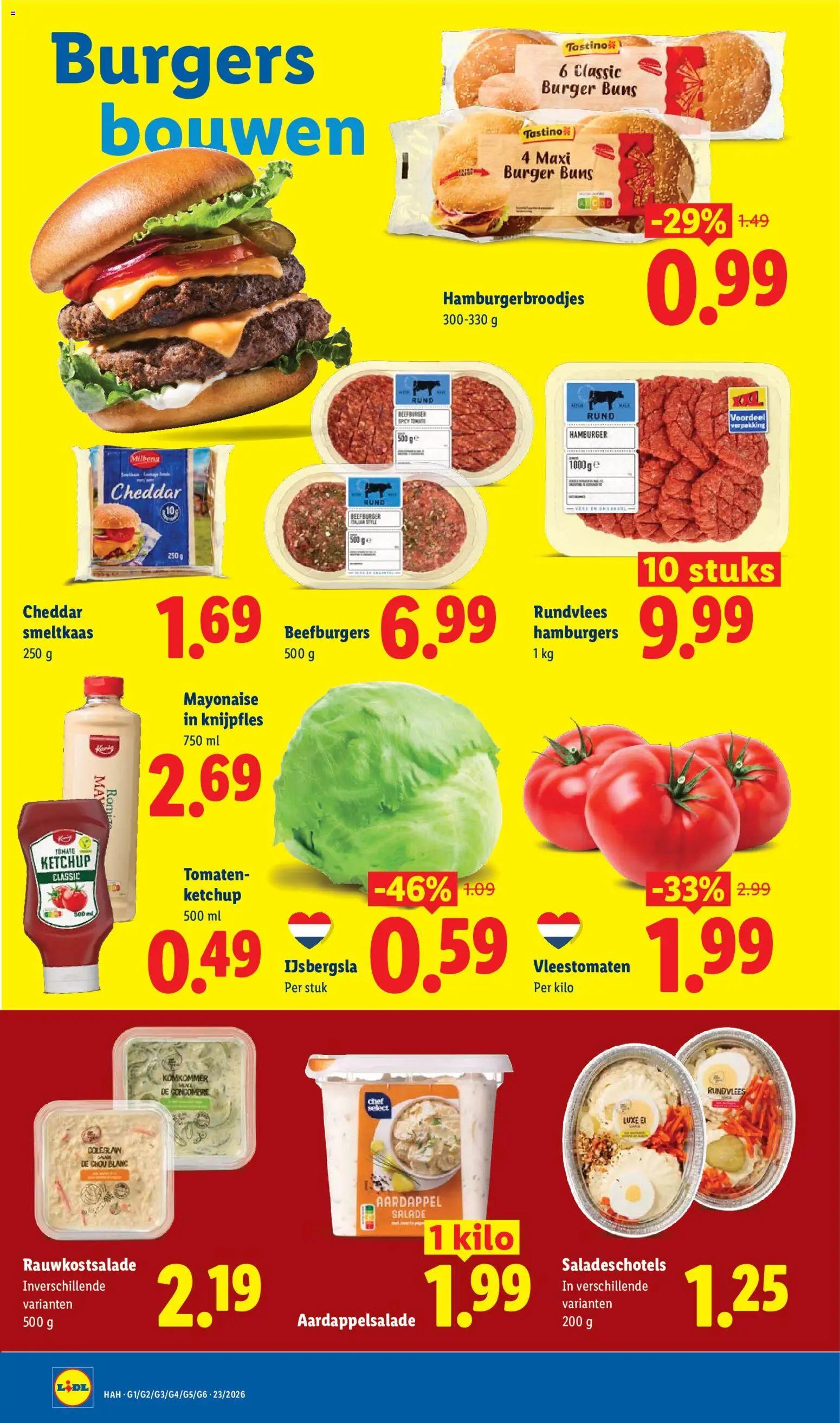 {H1} | Pagina: 22 | Producten: Tomaten, Hamburger, Salade, Rundvlees