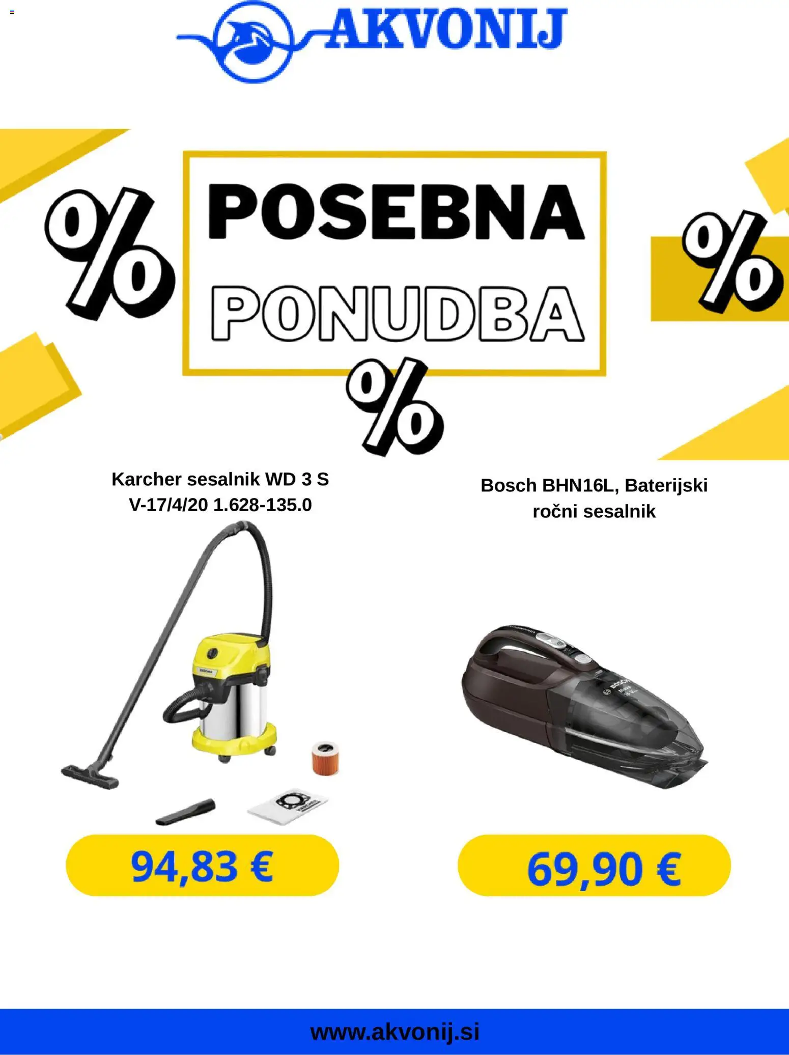 Novi Akvonij katalog ponudbe – veljaven od 05.10.2026 | Stran: 3 | Izdelki: Sesalnik