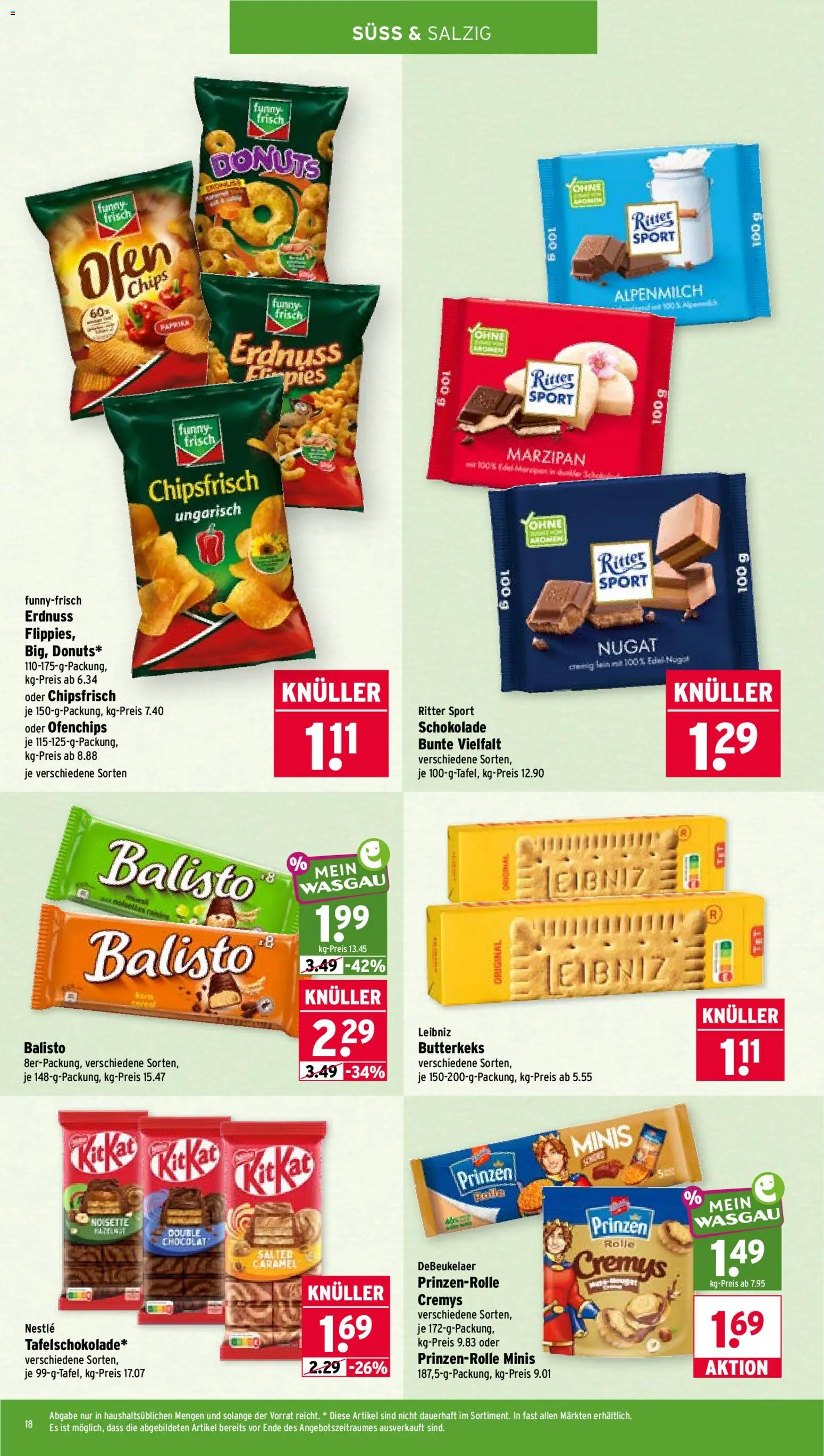 Wasgau Prospekt – gültig ab 28.09.2026 | Seite: 18 | Produkte: Ofen, Ritter sport, Donuts, Paprika