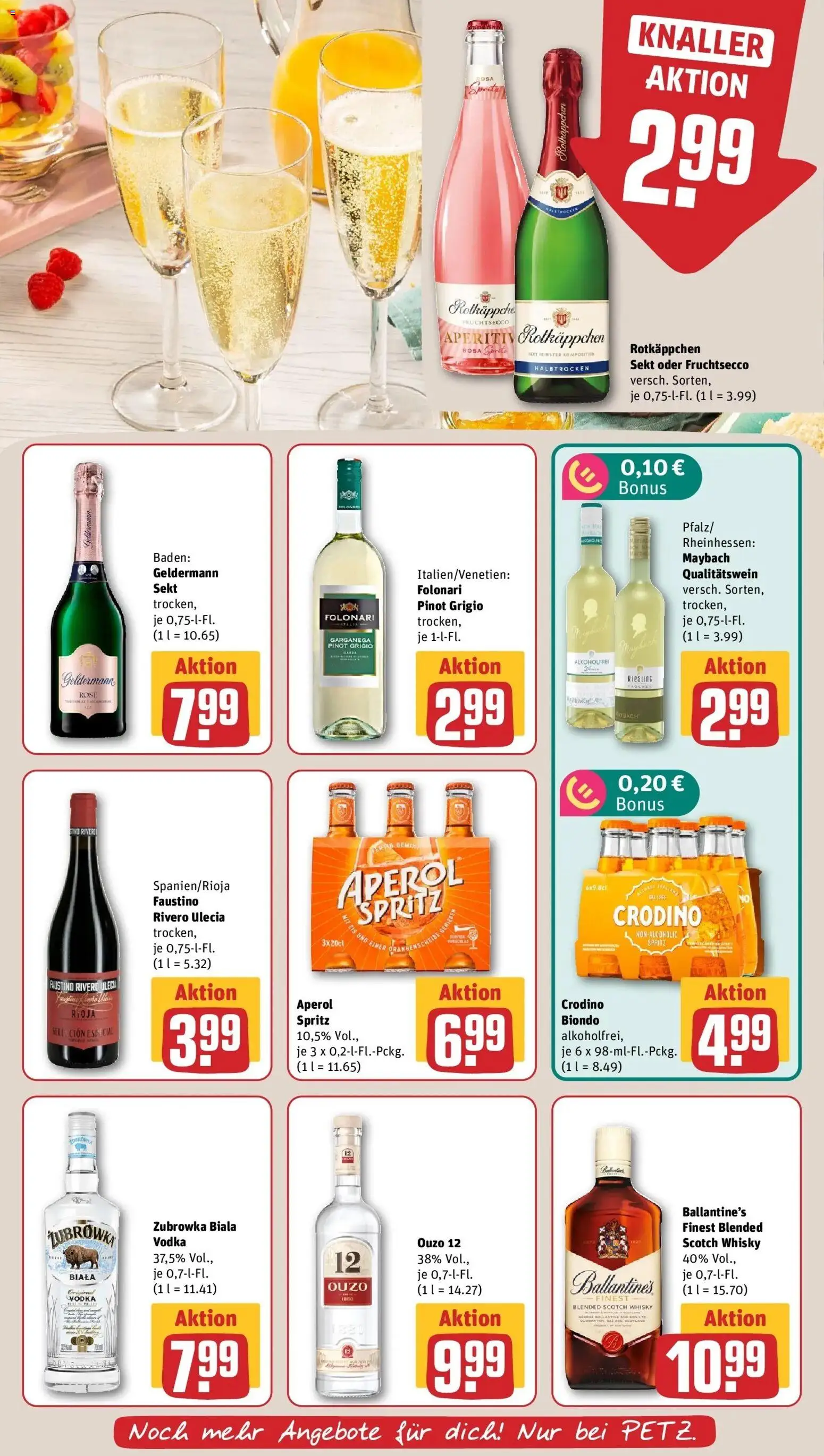 REWE Prospekt ab 07.09.2026 zum Blättern » Angebote | Seite: 19 | Produkte: Ouzo 12, Aperol, Vodka, Eis