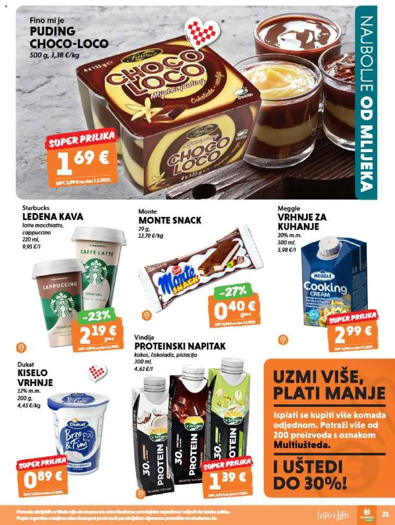 Studenac katalog | vrijedi od 09.09.2026 | Stranica: 21 | Proizvodi: Vindija, Proteinski napitak, Napitak, Cappuccino