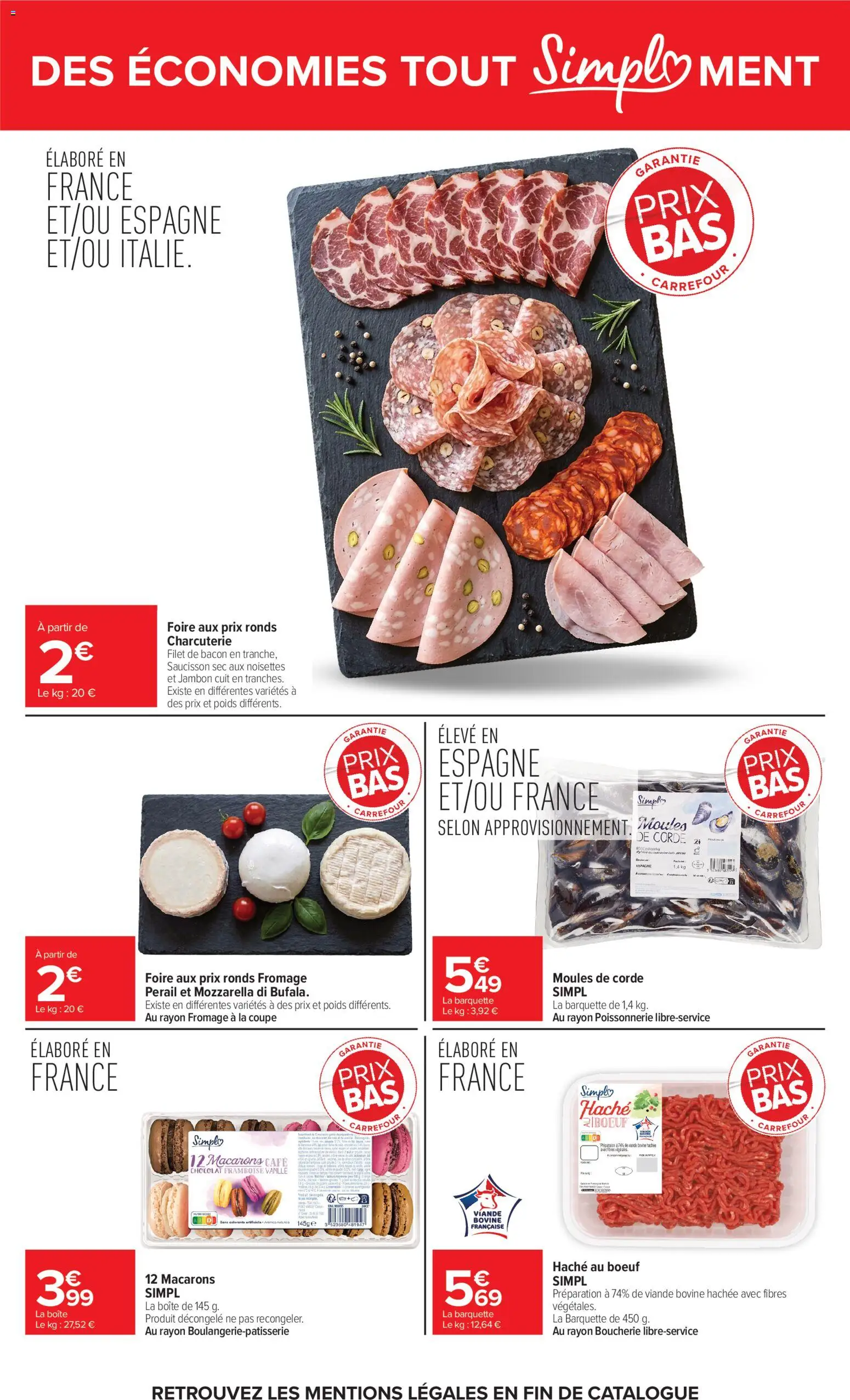 {H1} | Page: 2 | Produits: Saucisson, Macarons, Chocolat, Viande bovine
