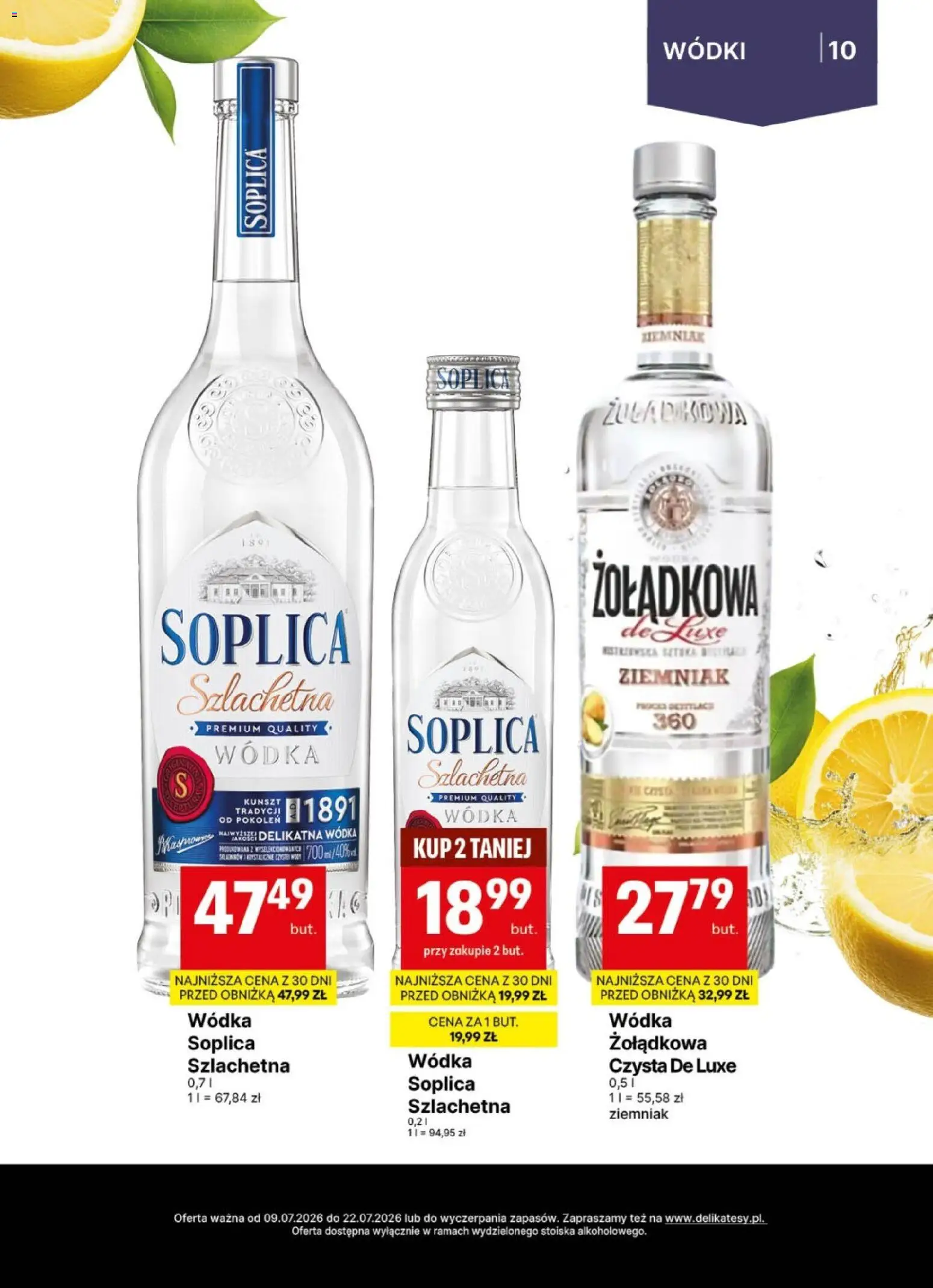 Delikatesy Centrum gazetka - DeliBarek od 09.07.2026 | Strona: 10 | Produkty: Soplica wódka, Wódka