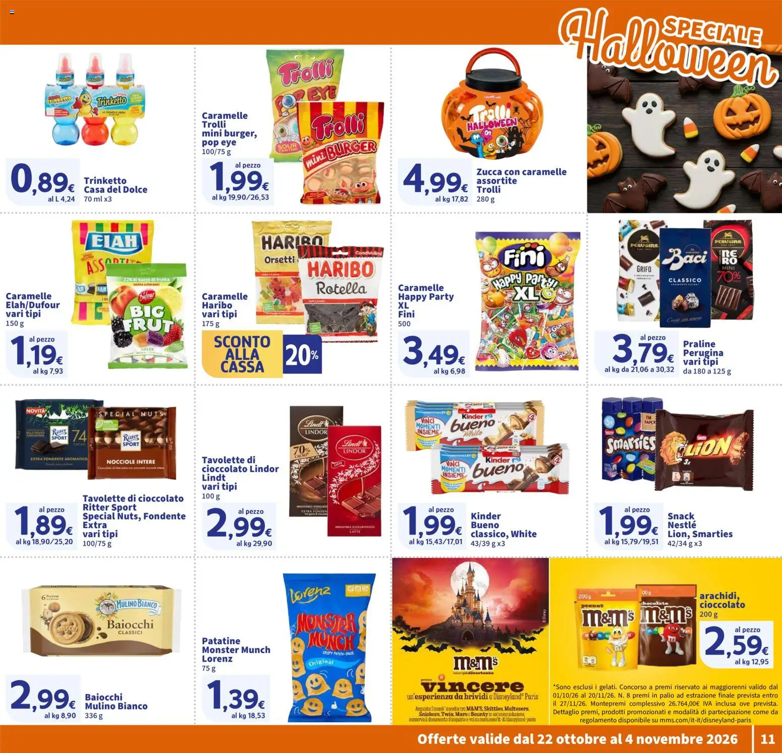 Volantino SIGMA del 22/10/2026 | Pagina: 11 | Prodotti: Caramelle, Lindt, Nocciole, Zucca