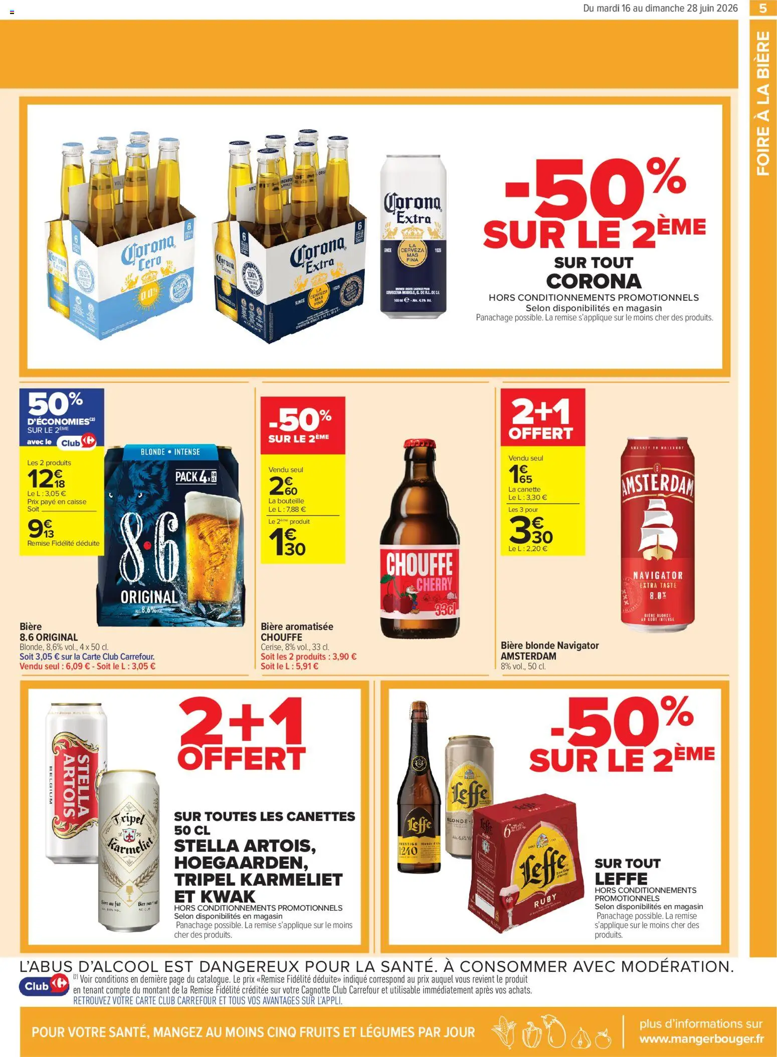 {H1} | Page: 5 | Produits: Bière blonde, Bière, Corona extra