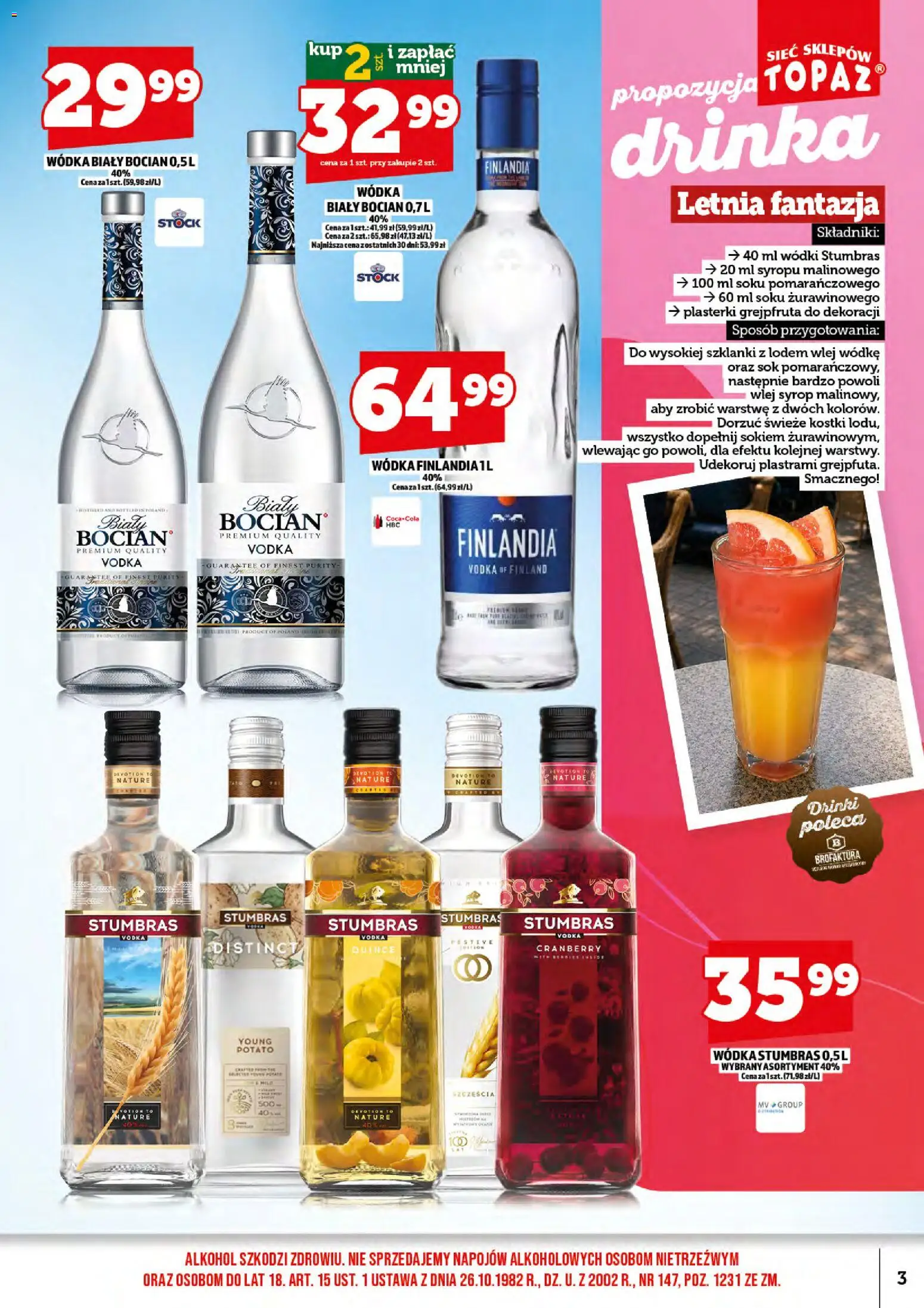 Topaz gazetka alkoholowa od 17.08.2026 | Strona: 5 | Produkty: Syrop, Finlandia 1l, Vodka, Wódka