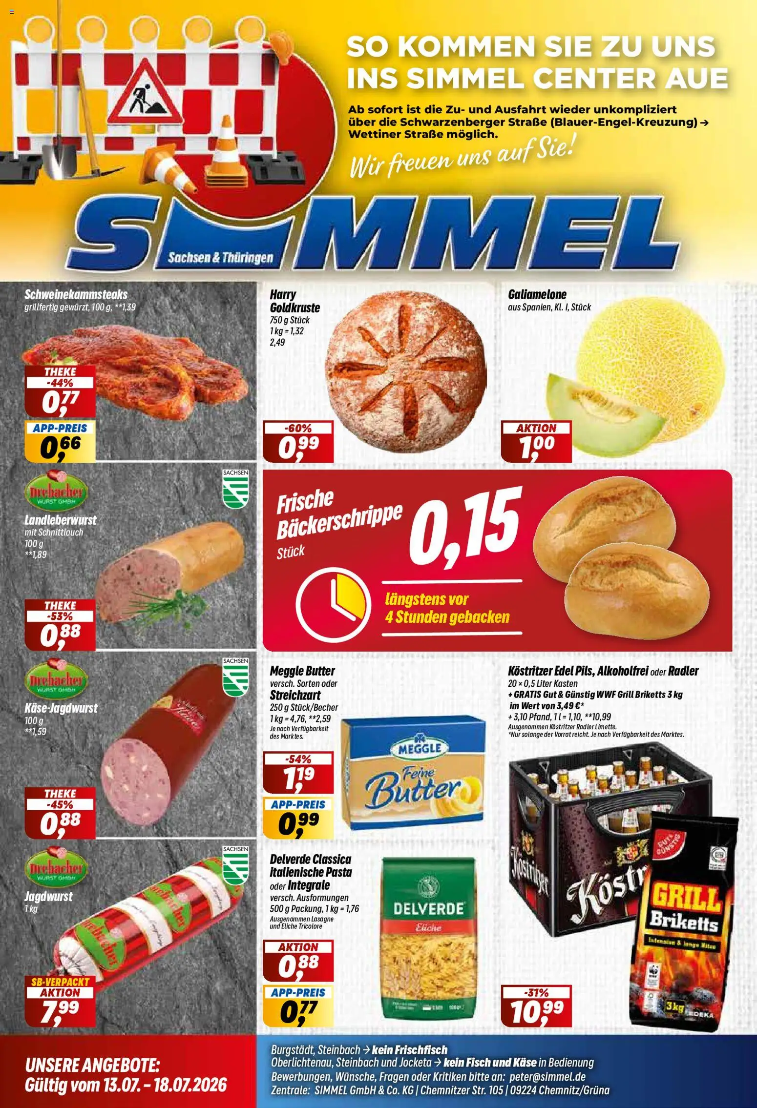 Simmel Prospekt – gültig ab 13.07.2026 | Seite: 1 | Produkte: Butter, Käse, Fisch, Pasta