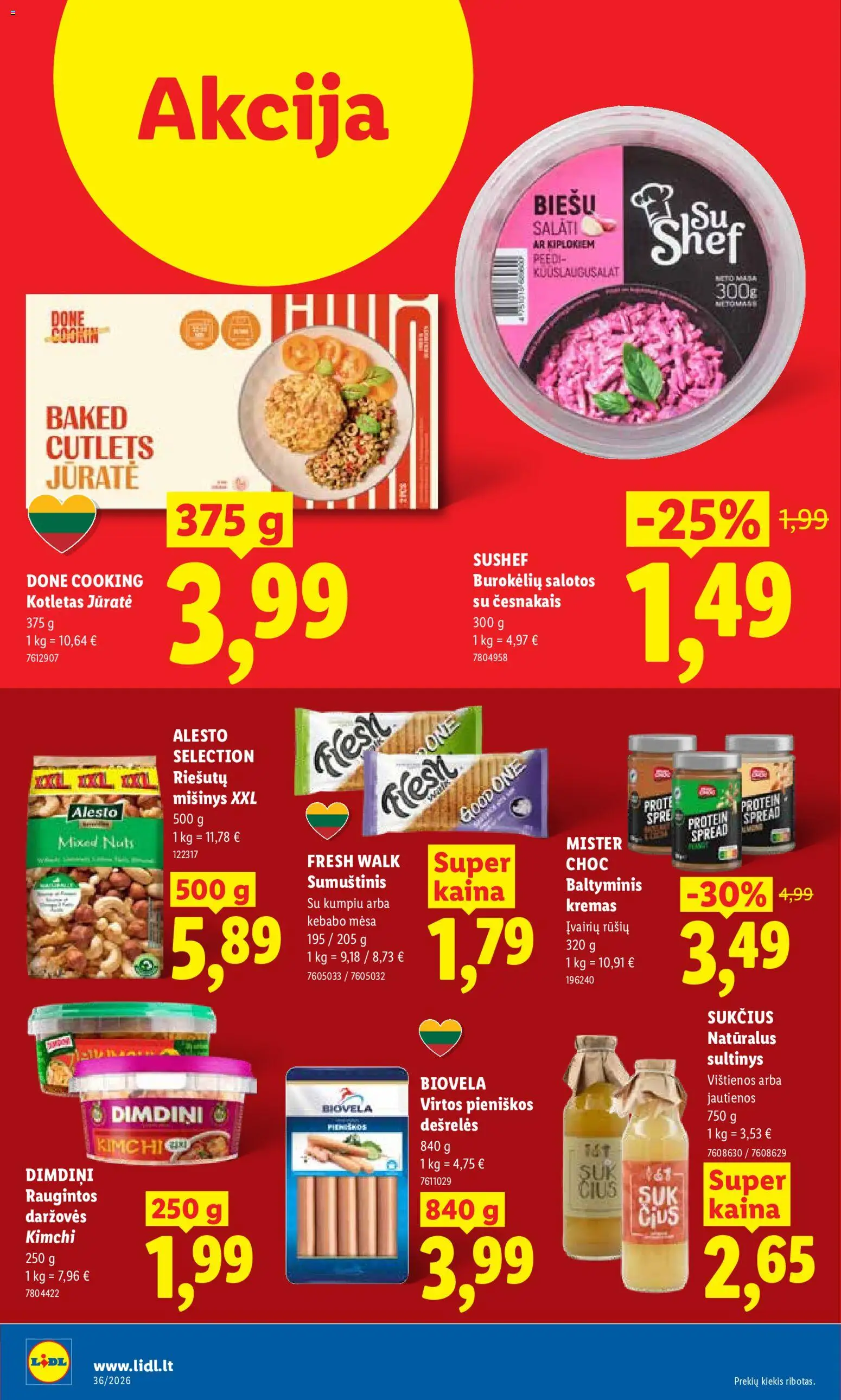 LIDL akcijos nuo 2026.08.31 | Puslapis: 16 | Prekių: Vištienos, Sultinys, Kremas, Sumuštinis