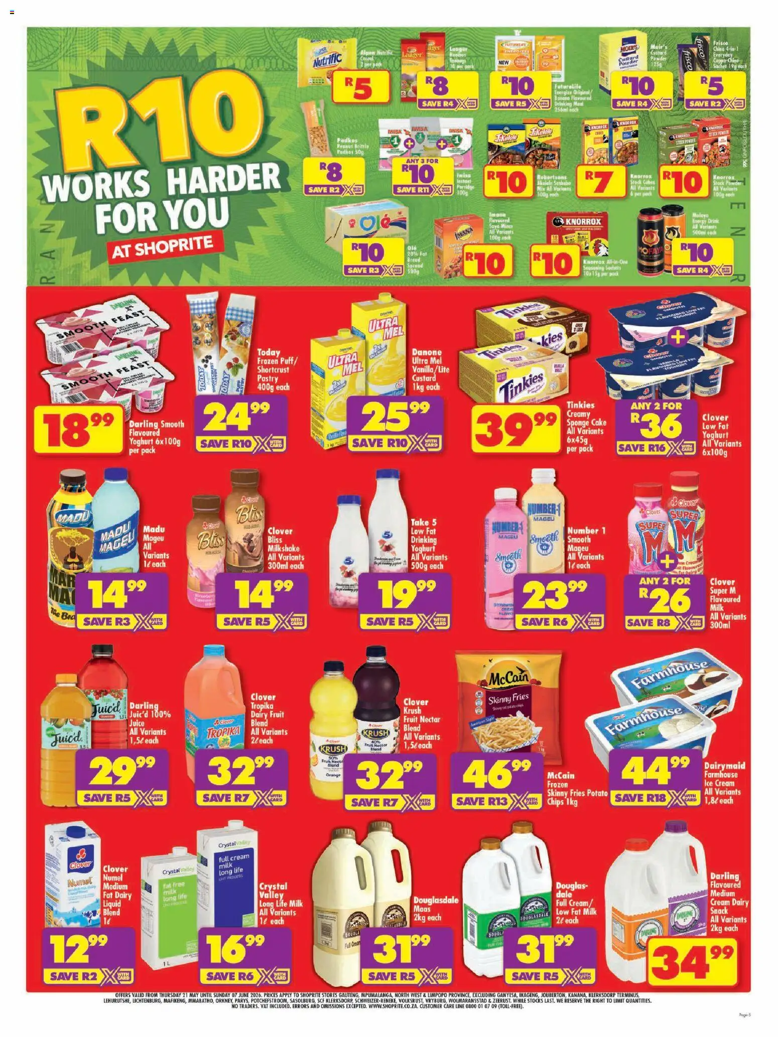 New Shoprite catalogue – valid from 21.05.2026 | Page: 5 | Products: Cake, Bread, Seasoning, Fruit