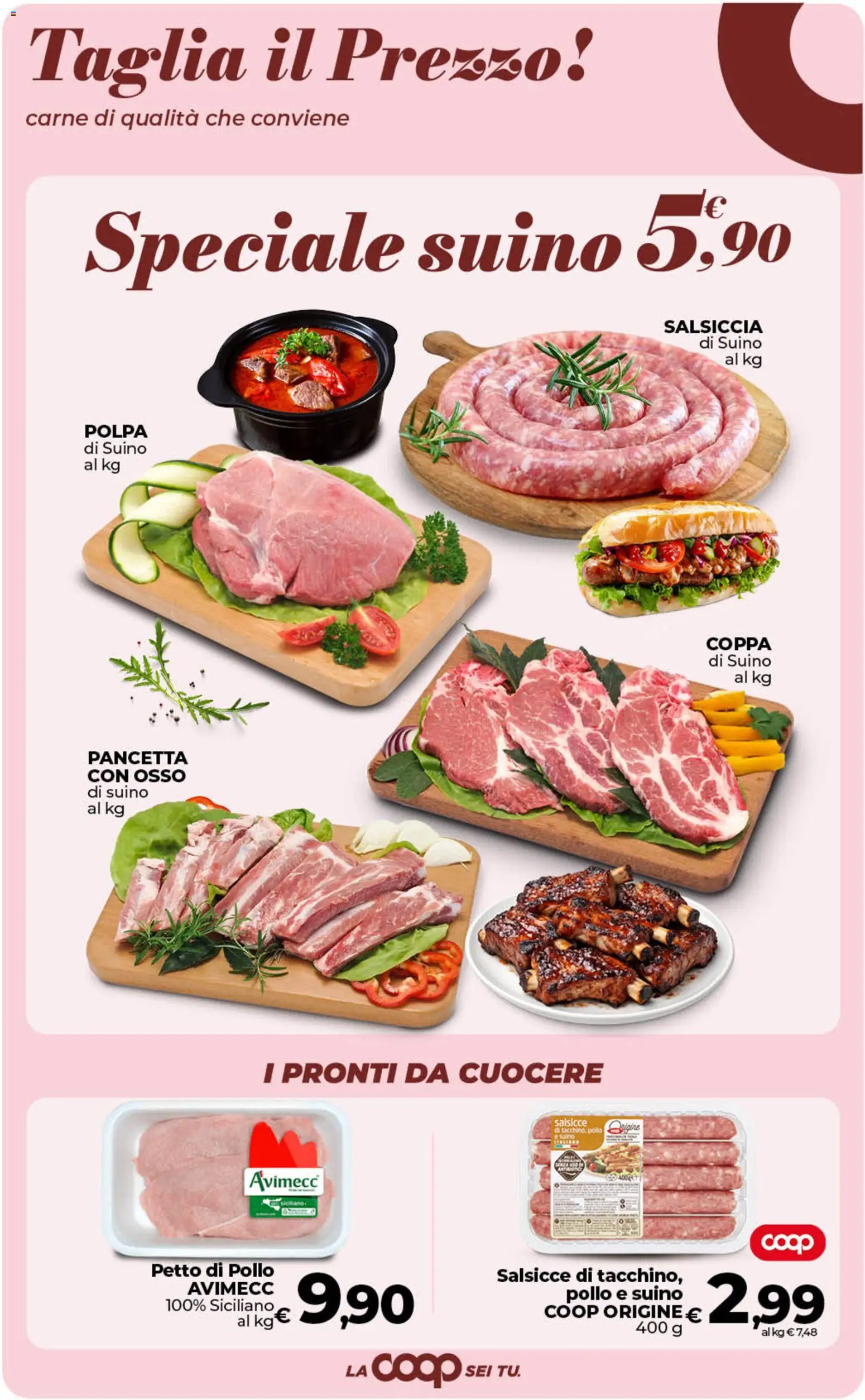 Volantino COOP del 10/07/2026 | Pagina: 9 | Prodotti: Petto di Pollo, Pancetta, Salsiccia, Polo