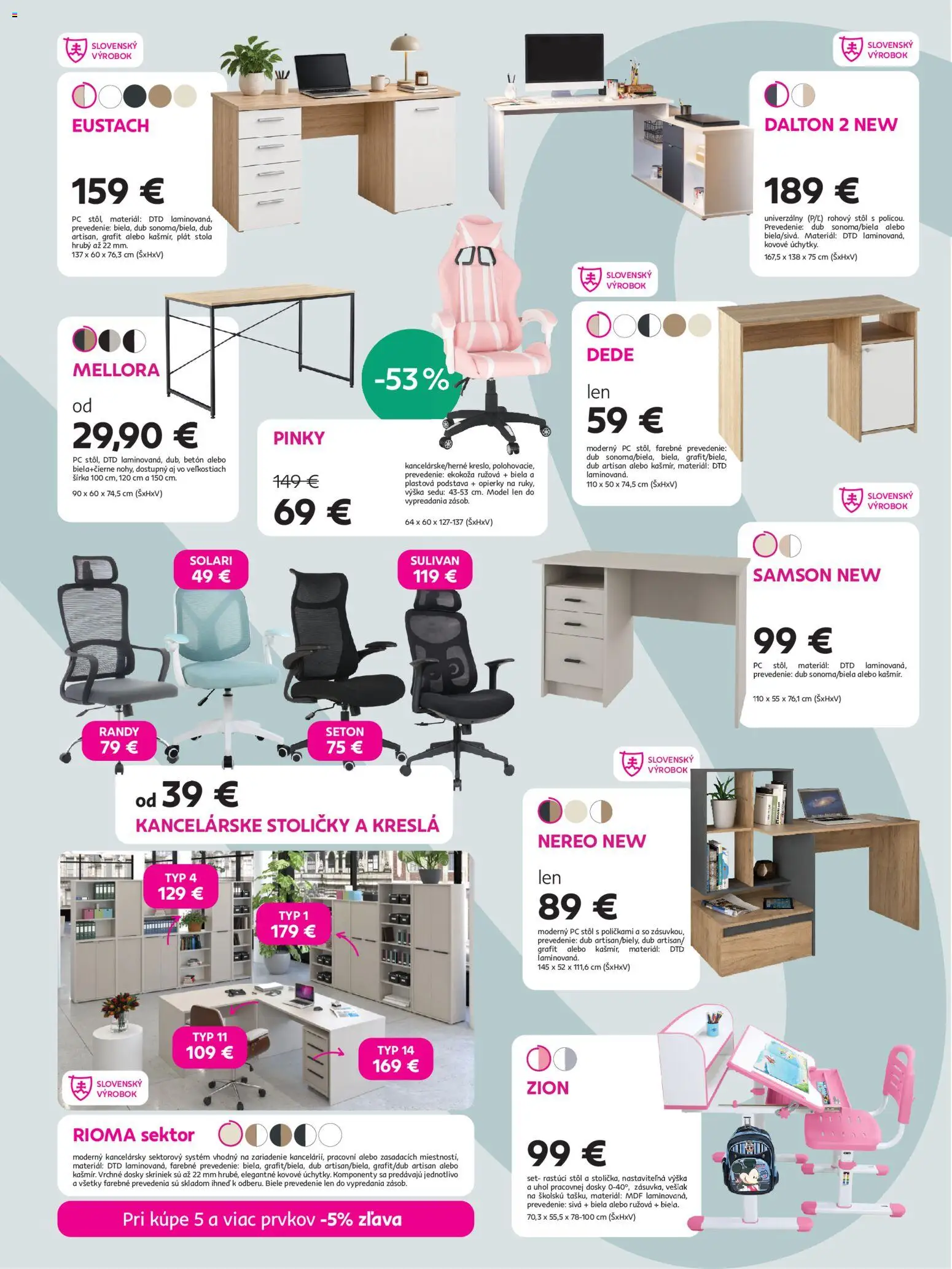 Nové Kondela akcie – leták je platný od 09.09.2026 | Strana: 5 | Produkty: Kreslá, Stoličky, Rohový stôl, Stôl
