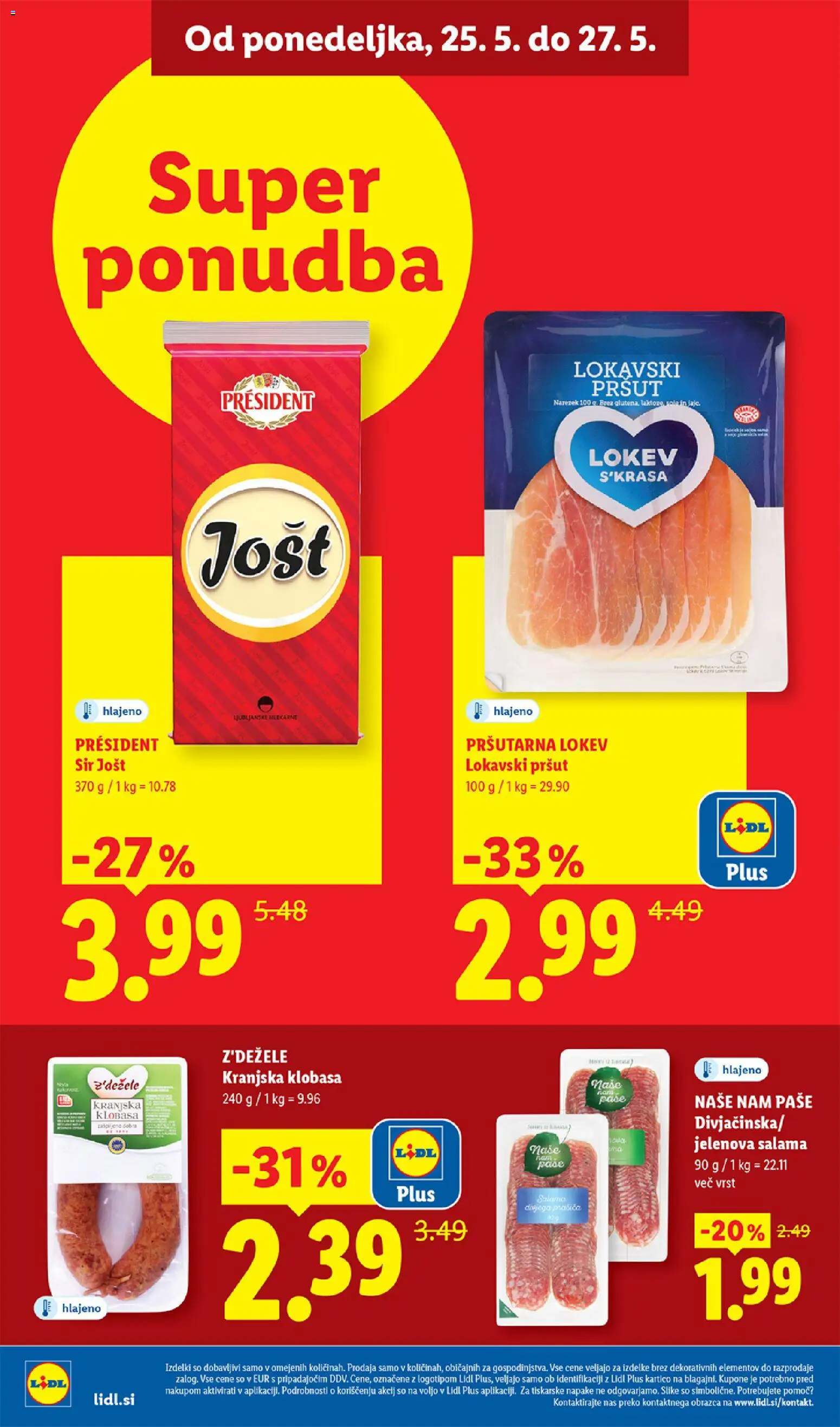 Novi Lidl katalog ponudbe – veljaven od 21.05.2026 | Stran: 44 | Izdelki: Pršut, Narezek, Sir, Salama