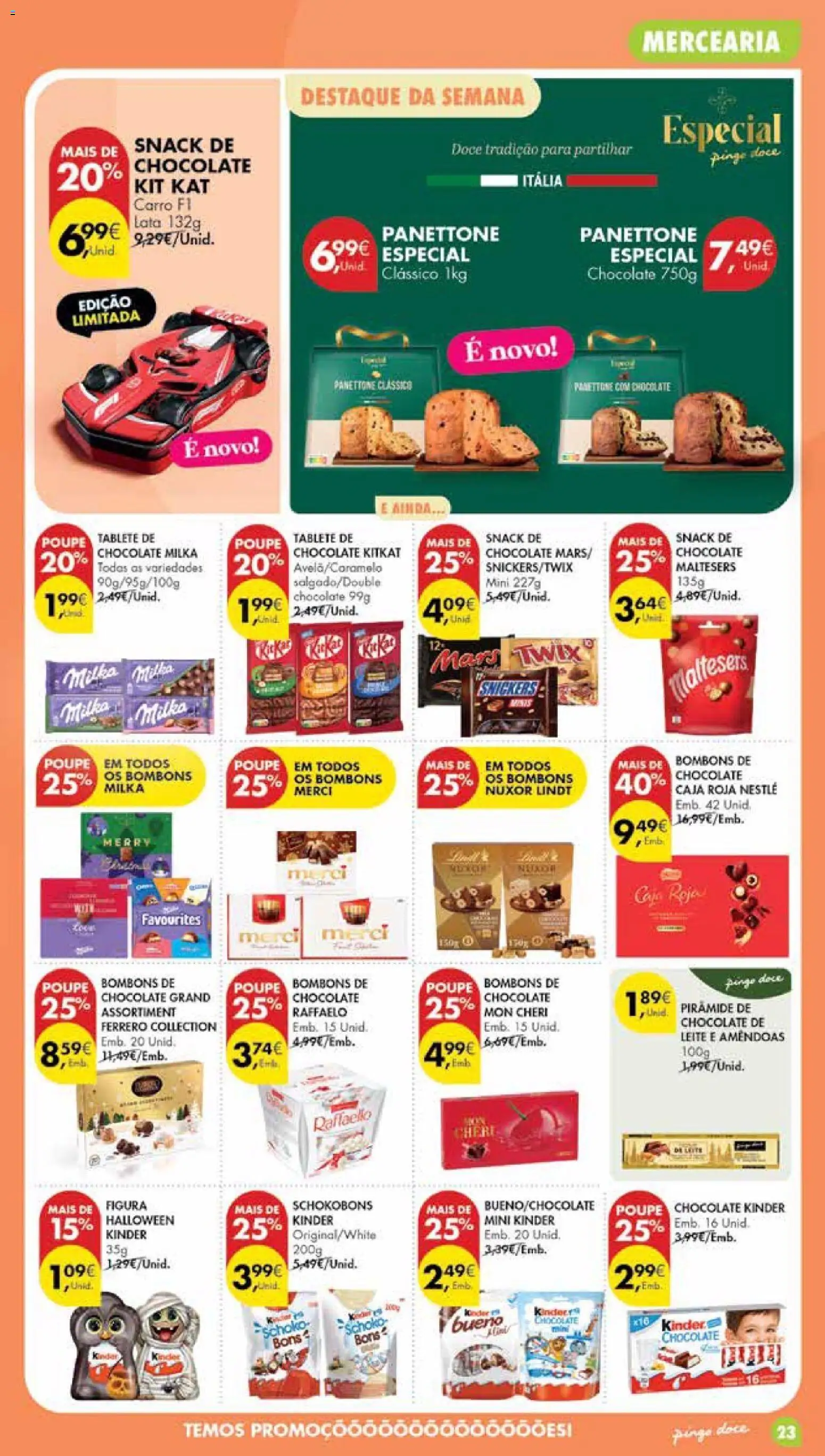 Pingo Doce folheto Poupe Esta Semana Madeira │ válido de 20/10/2026 | Página: 23 | Produtos: Amêndoas, Lindt, Leite, Chocolate