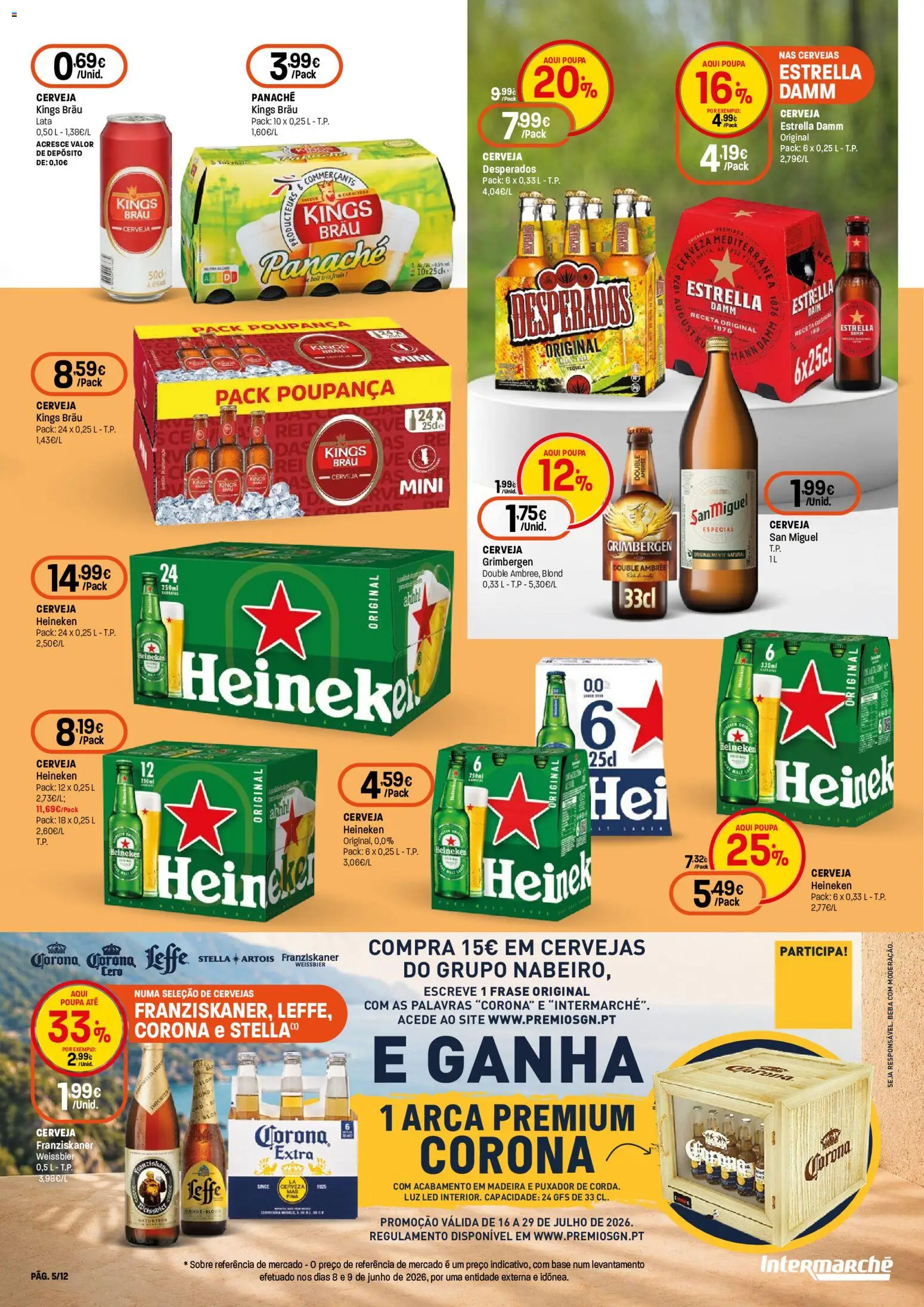 Intermarché folheto Super │ válido de 16/07/2026 | Página: 5 | Produtos: Base, Cerveja