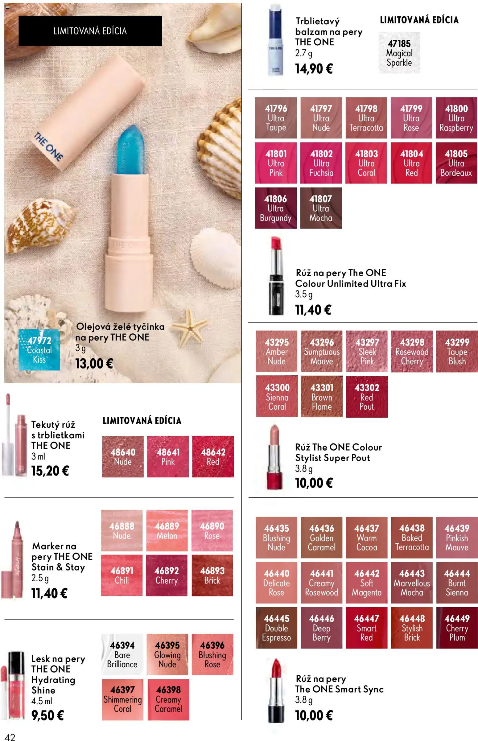 Nové Oriflame akcie – leták je platný od 29.07.2026 | Strana: 42 | Produkty: Rúž na pery, Lesk na pery, Melón