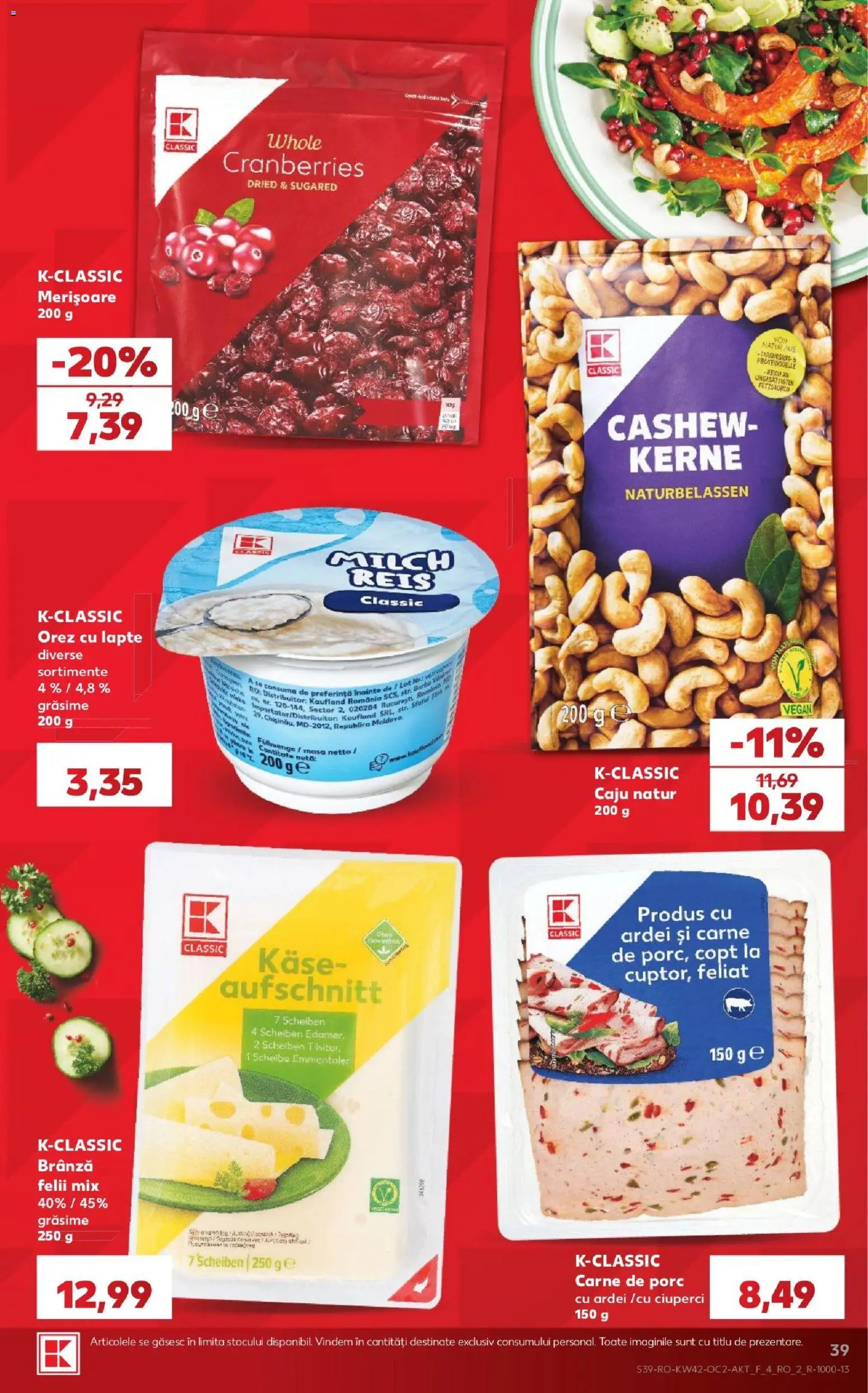 Kaufland Miercurea Ciuc 14.10.2026 - Revista si Oferta | Pagină: 39 | Produse: Ciuperci, Brânză, Carne De Porc, Merisoare