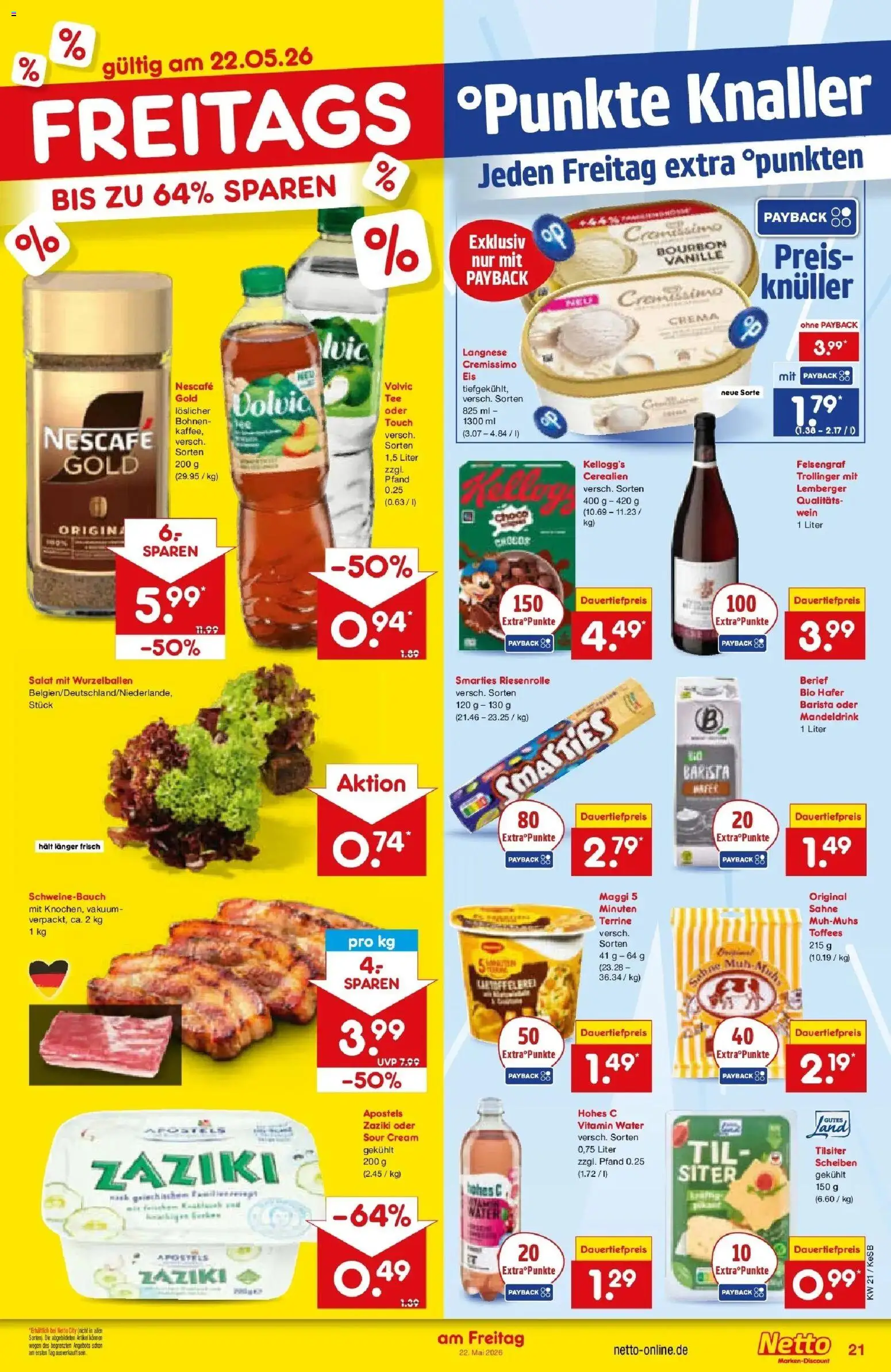 Netto Marken-Discount Prospekt Kruft	 – gültig ab 17.05.2026 | Seite: 23 | Produkte: Cremissimo, Bourbon, Volvic, Sahne