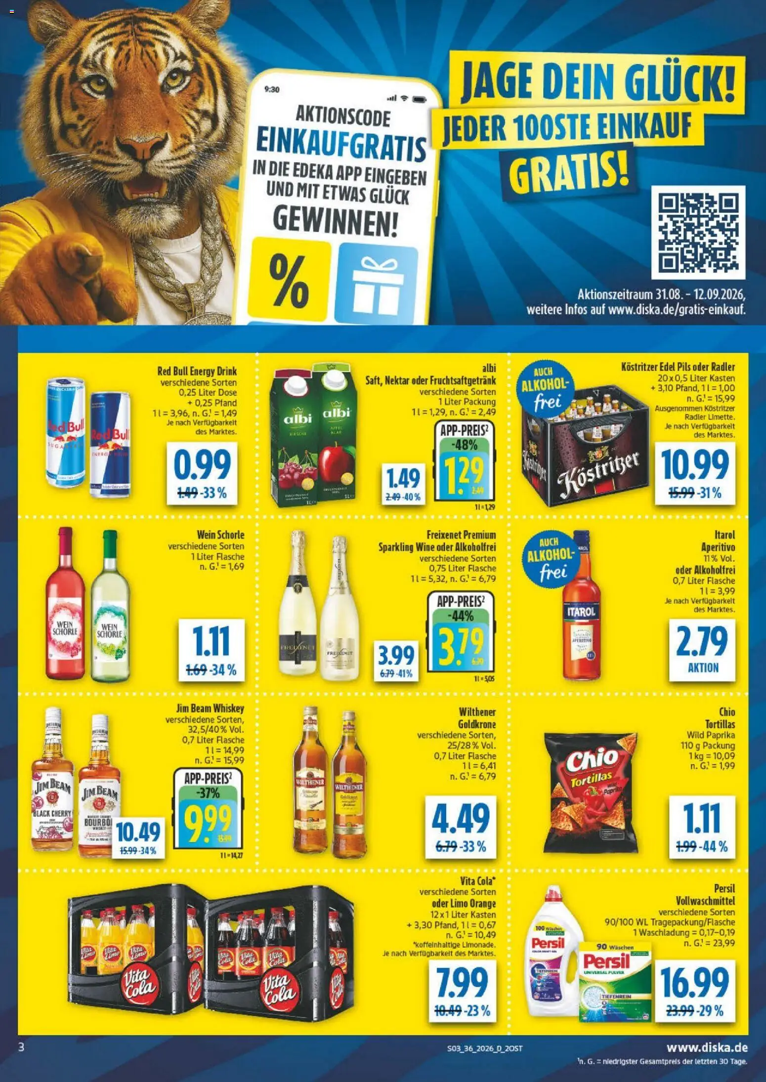Diska - Diska Angebote Sachsen-Thüringen KW36 – gültig ab 26.08.2026 | Seite: 3 | Produkte: Tortillas, Wilthener, Zucker, Bourbon