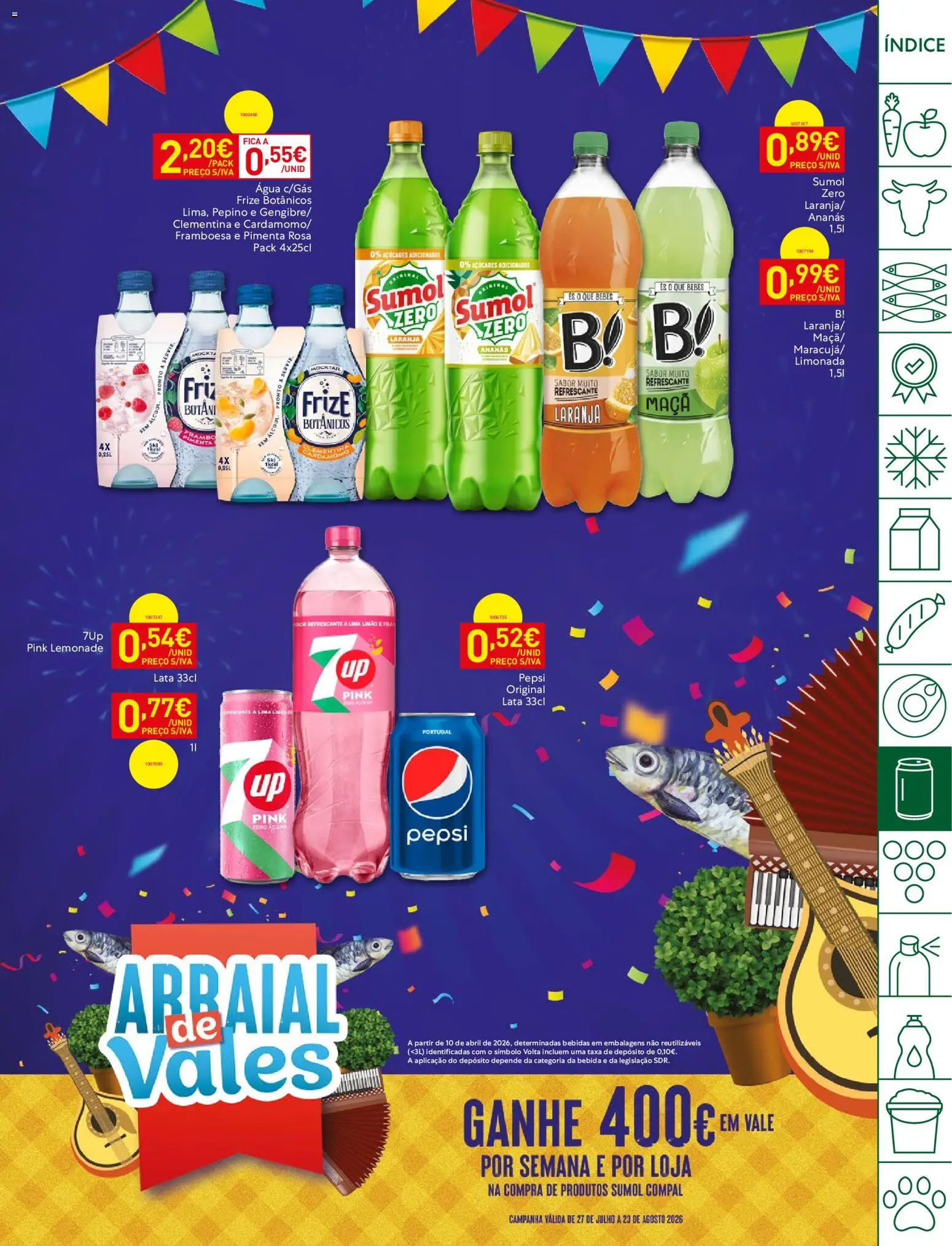 Recheio folheto │ válido de 11/08/2026 | Página: 23 | Produtos: Pimenta, Bebidas, Pepino, Maça