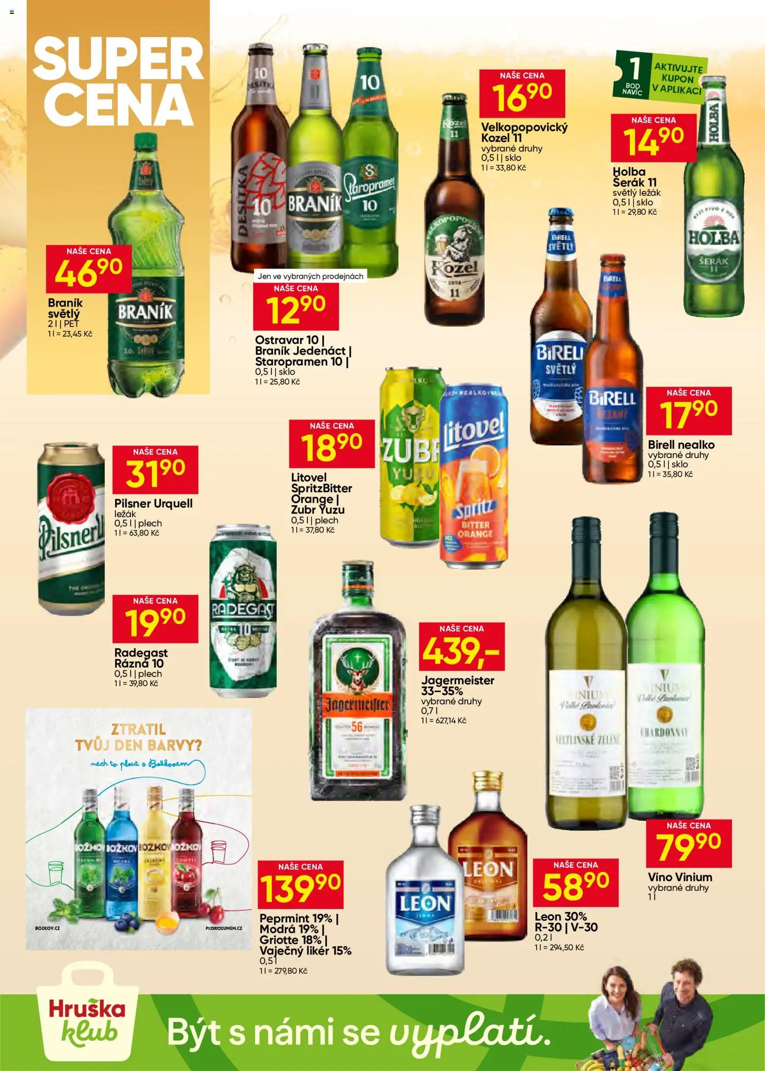 Hruška leták od 19.08.2026 | Strana: 10 | Produkty: Staropramen 10, Šerák, Pilsner Urquell, Vaječný Likér