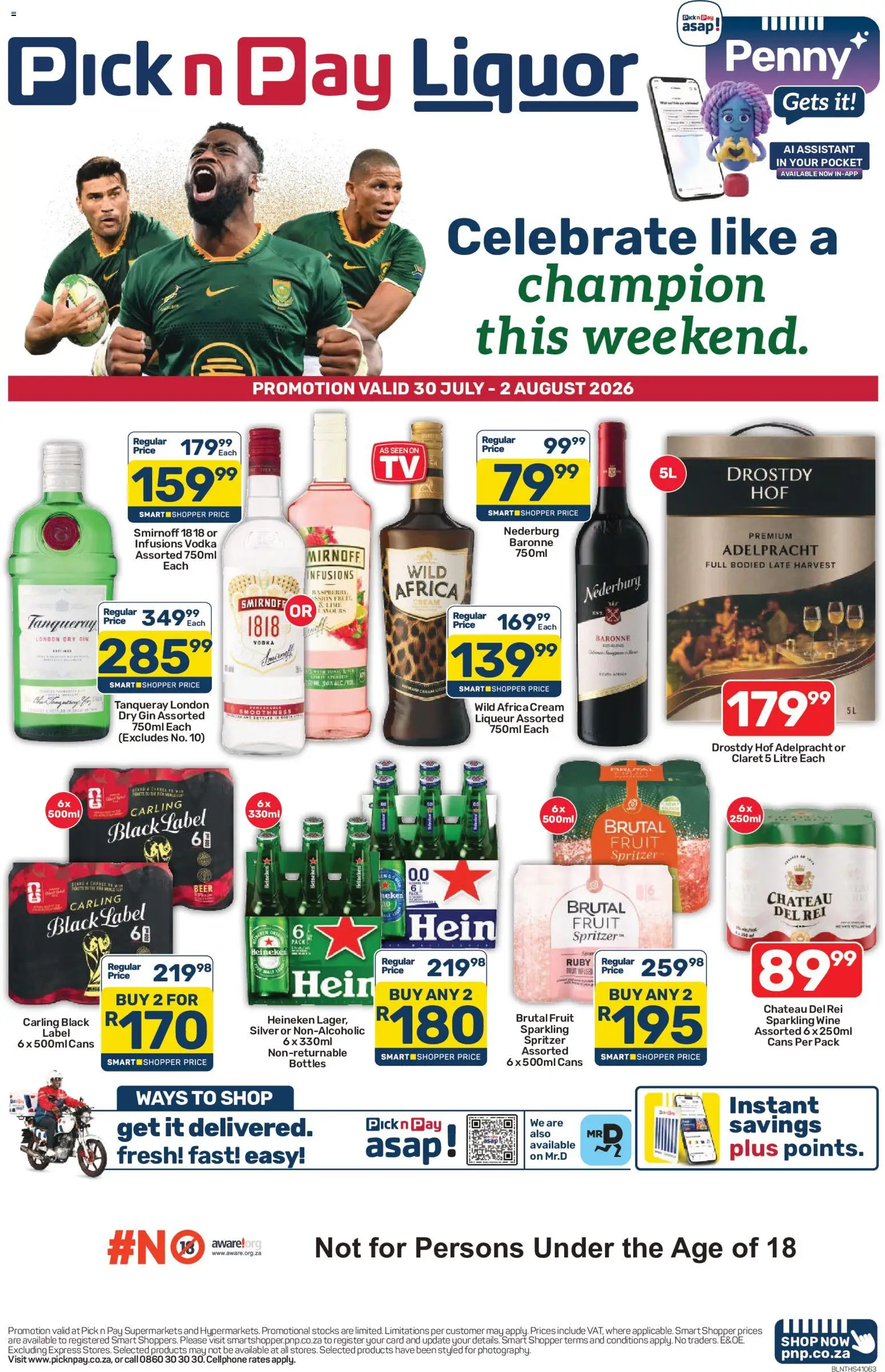 New Pick n Pay catalogue – valid from 30/07/2026 | Page: 1 | Products: Wine, Beer, Cream, Fruit