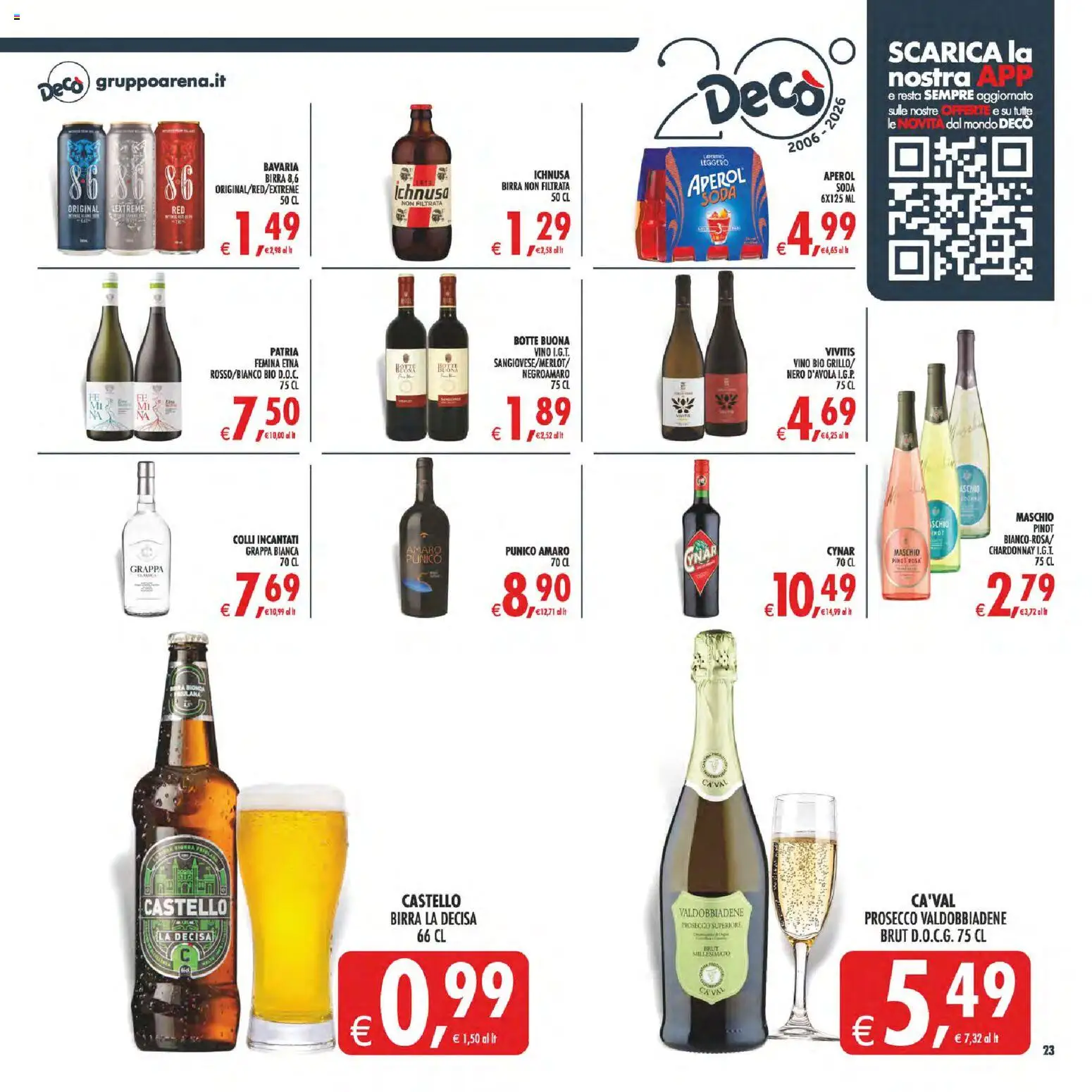 Volantino Decò del 07.04.2026 | Pagina: 25 | Prodotti: Birra, Prosecco, Vino, Aperol