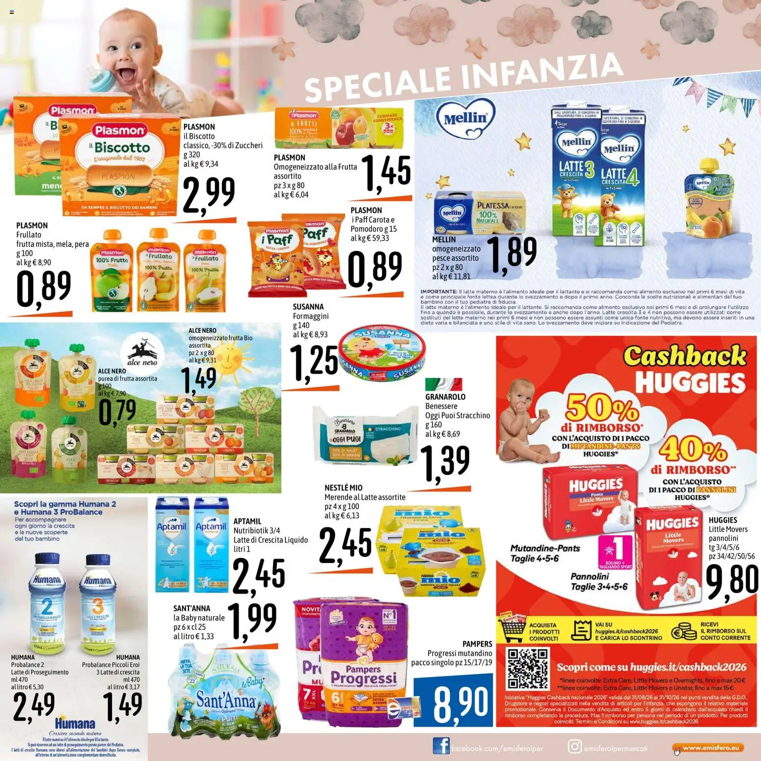 Volantino Emisfero del 19/10/2026 | Pagina: 19 | Prodotti: Carota, Latte, Pampers, Purea