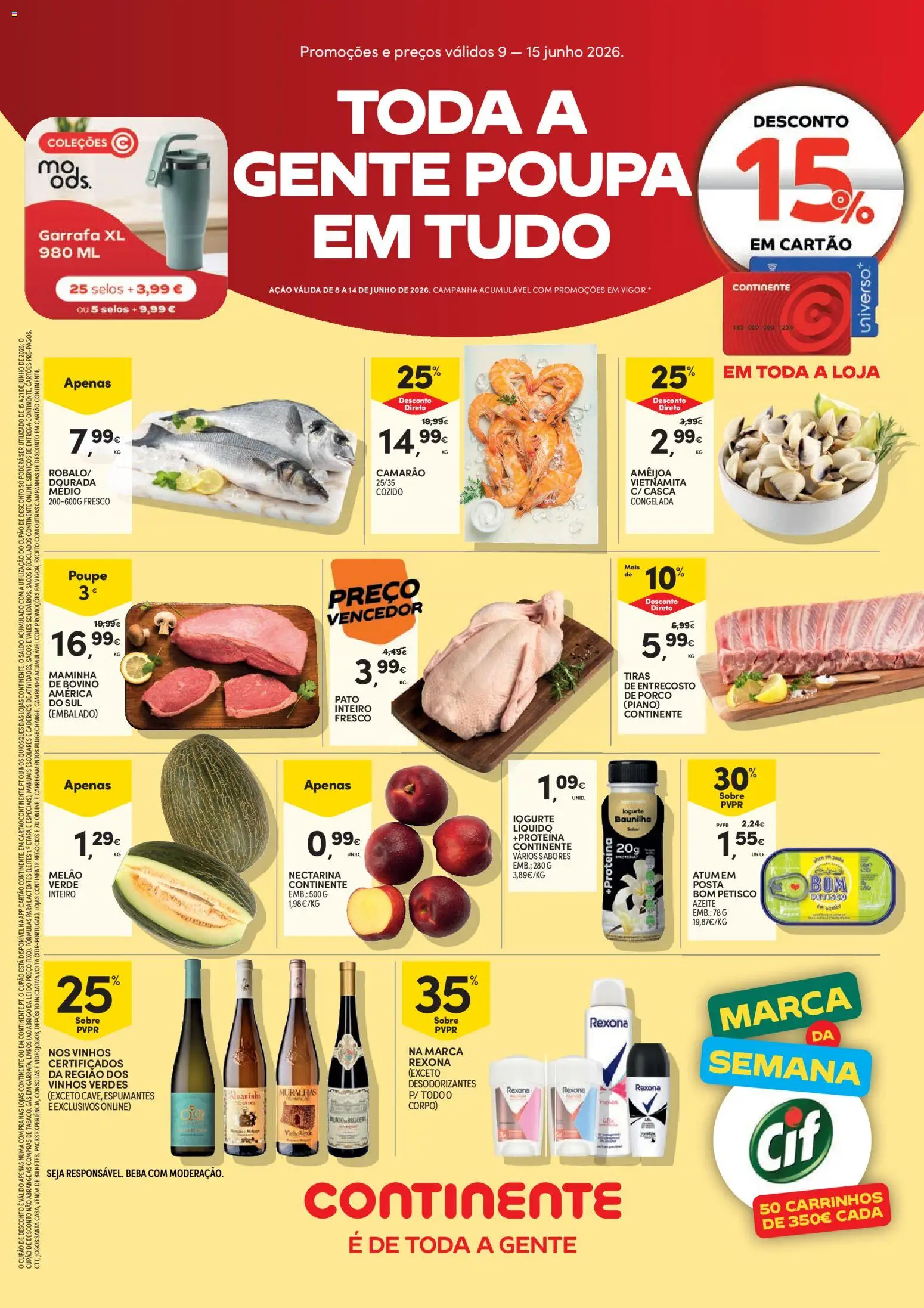 Continente folheto │ válido de 09.06.2026 | Página: 1 | Produtos: Azeite, Jogos, Melão, Proteina