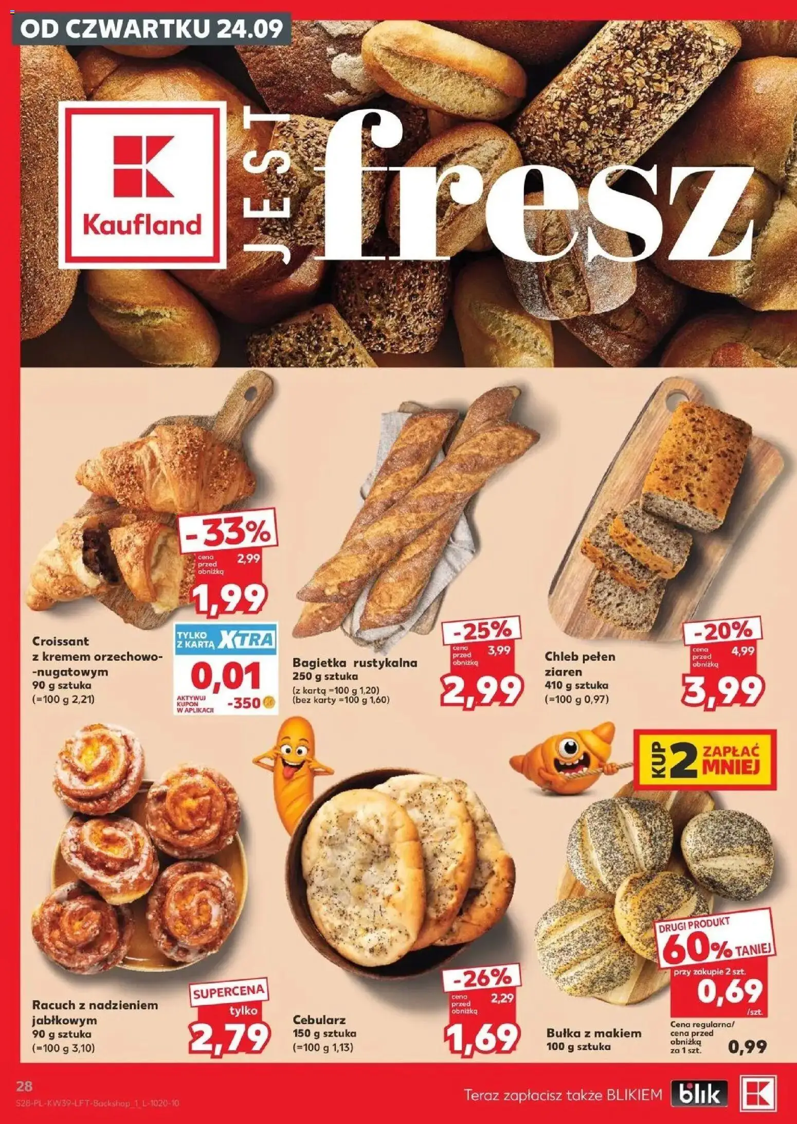 Kaufland gazetka od 24.09.2026 | Strona: 28 | Produkty: Bułka, Bagietka, Chleb, Bułka z makiem