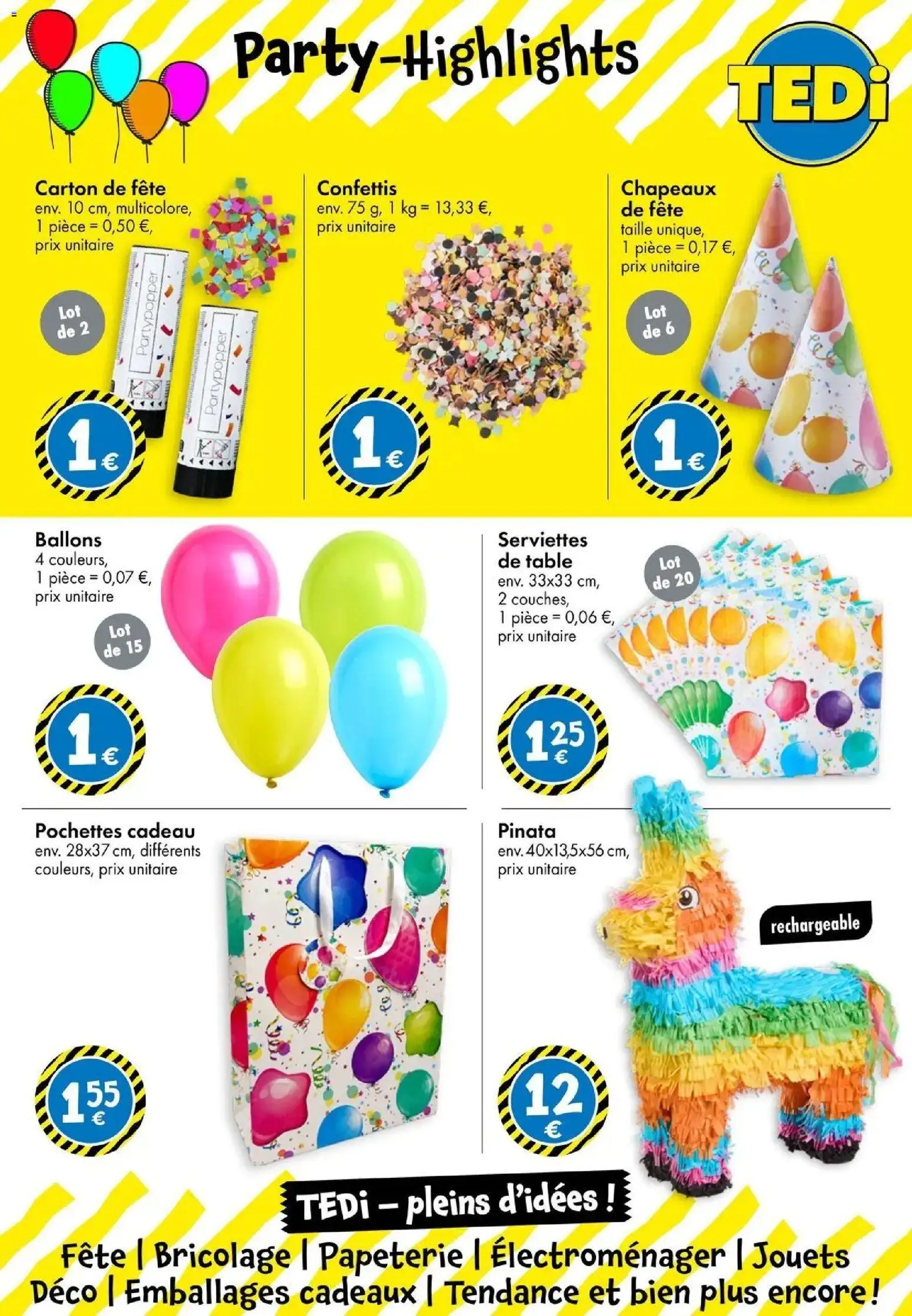 TEDi catalogue Charleville-Mézières à partir du 14/10/2026 - promo en ligne | Page: 15 | Produits: Jouets, Pinata, Table, Serviettes