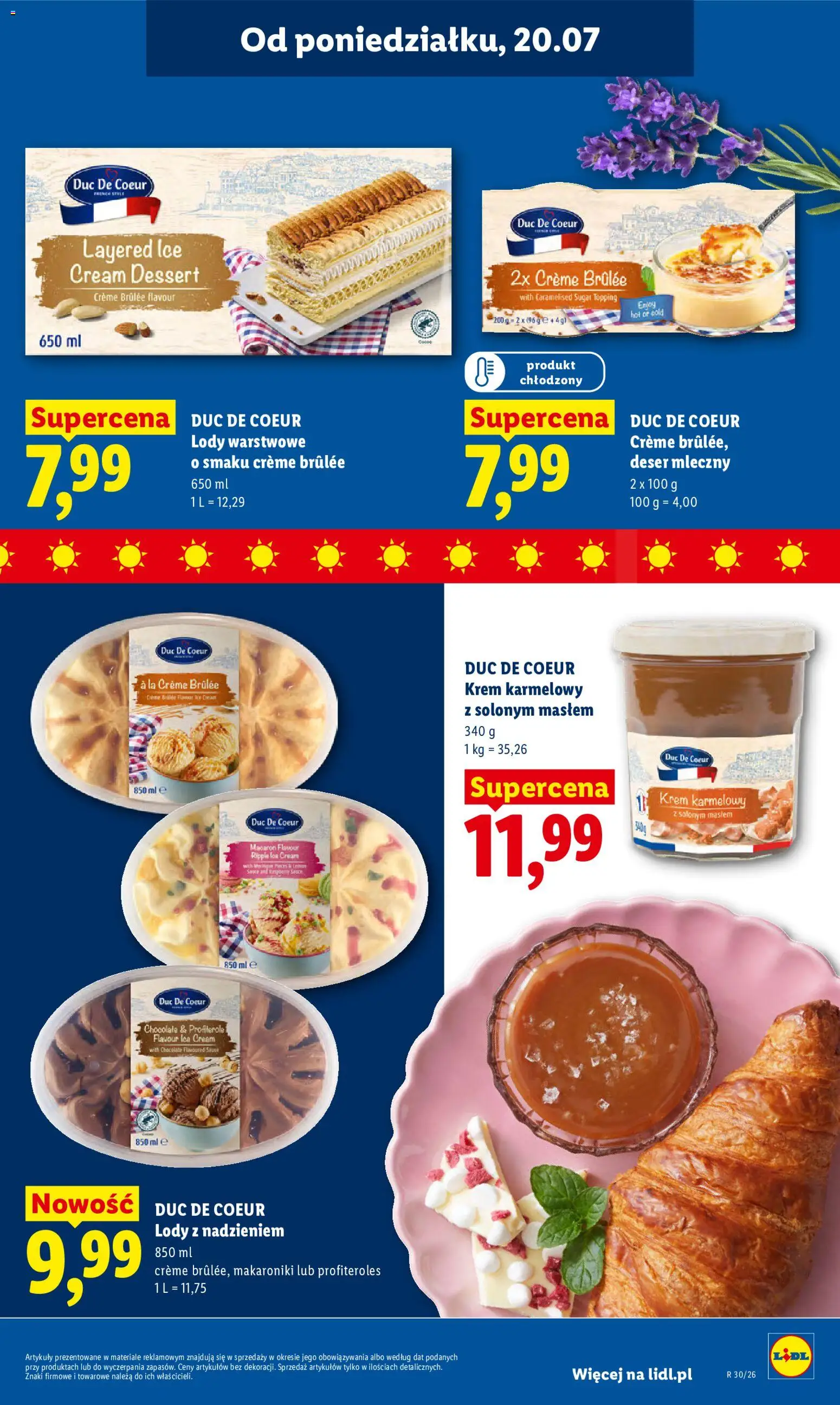 Lidl gazetka od 20.07.2026 | Strona: 57 | Produkty: Profiterole, Deser, Krem, Lody
