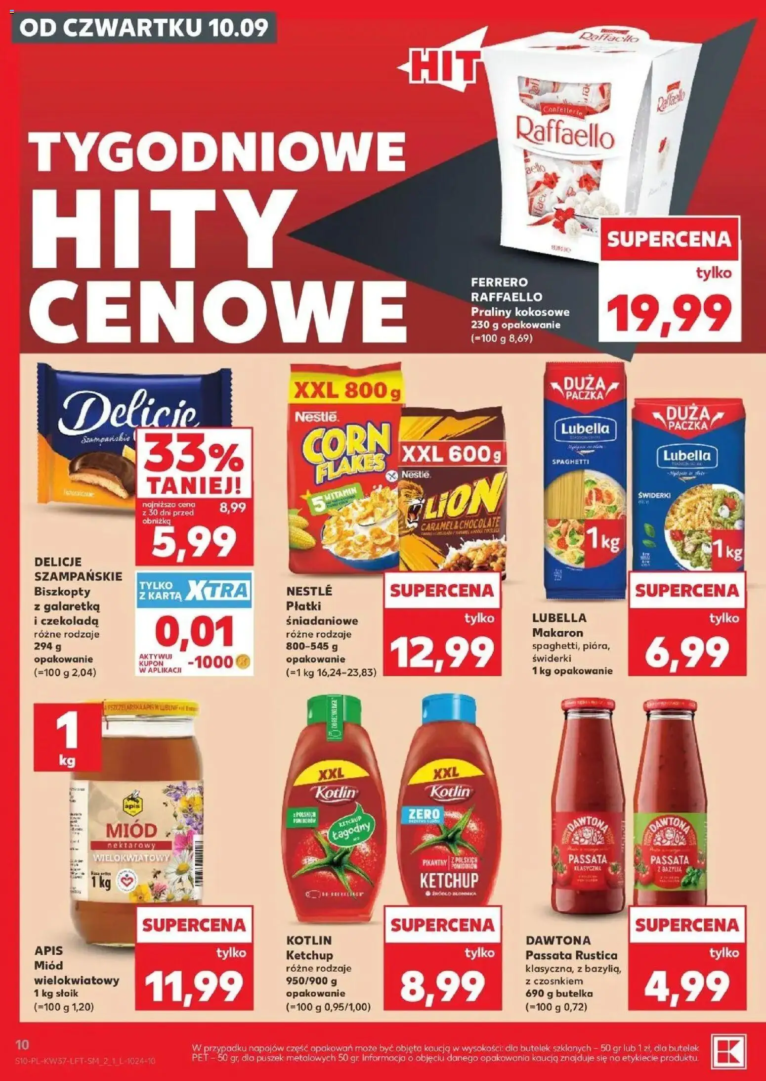 Kaufland gazetka od 10.09.2026 - od jutra PDF | Strona: 10 | Produkty: Karta, Spaghetti, Raffaello, Płatki śniadaniowe