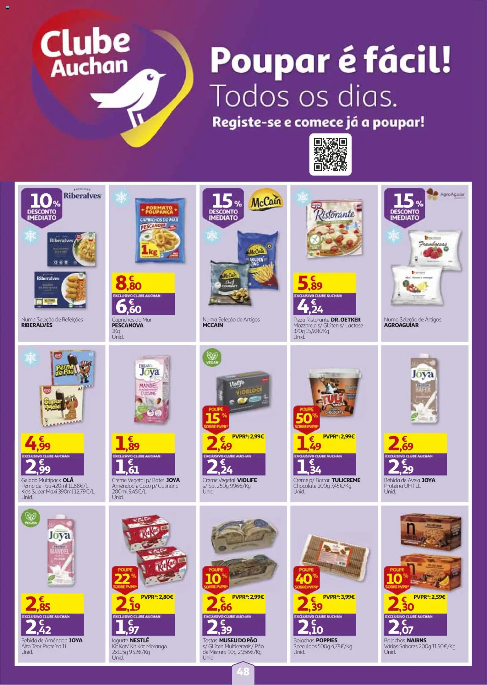 Auchan folheto │ válido de 27/08/2026 | Página: 48 | Produtos: Tostas, Sal, Pão, Creme