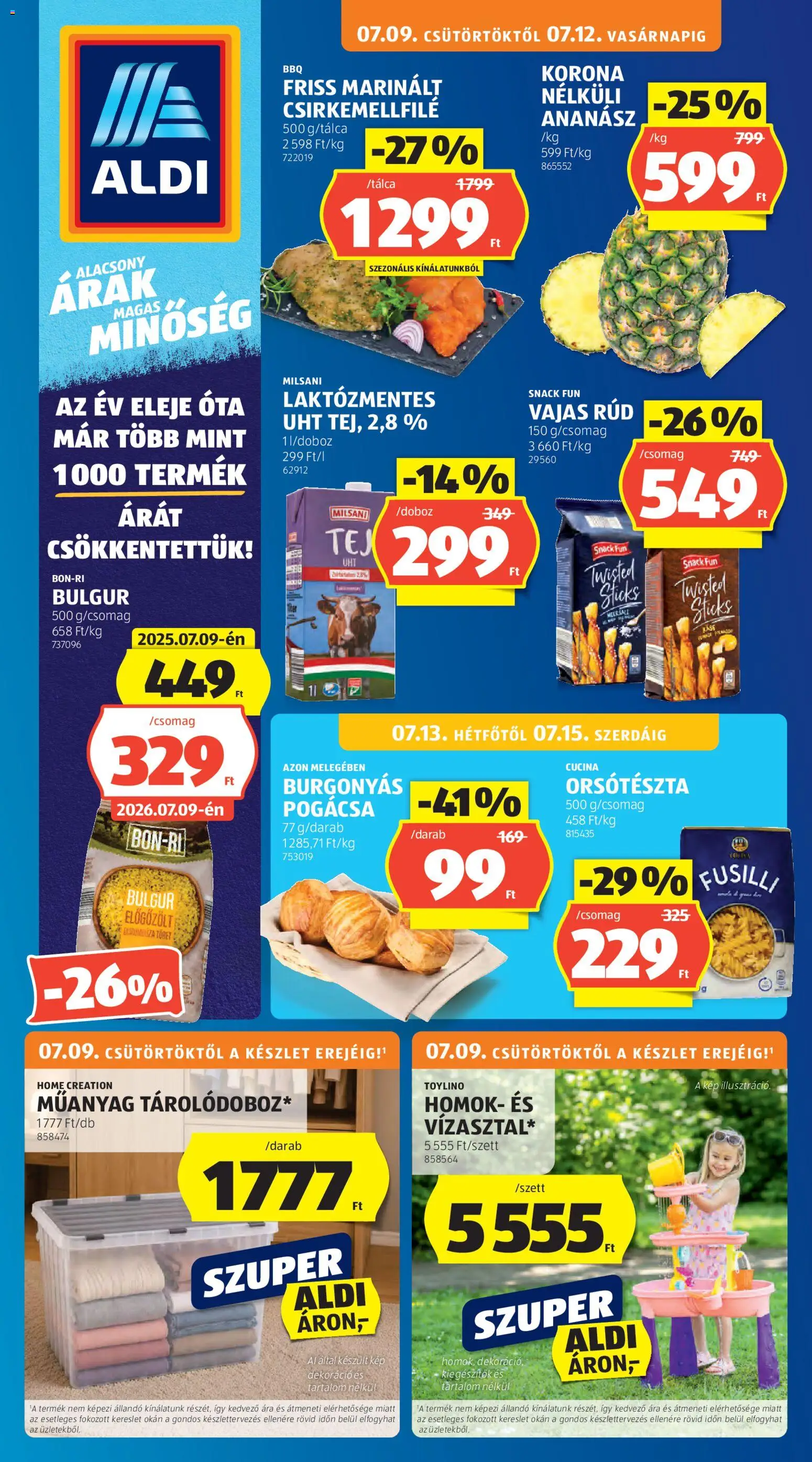 Aldi akciós ujság - amely érvényes a következő dátumtól: 2026.07.09. | Oldal: 1