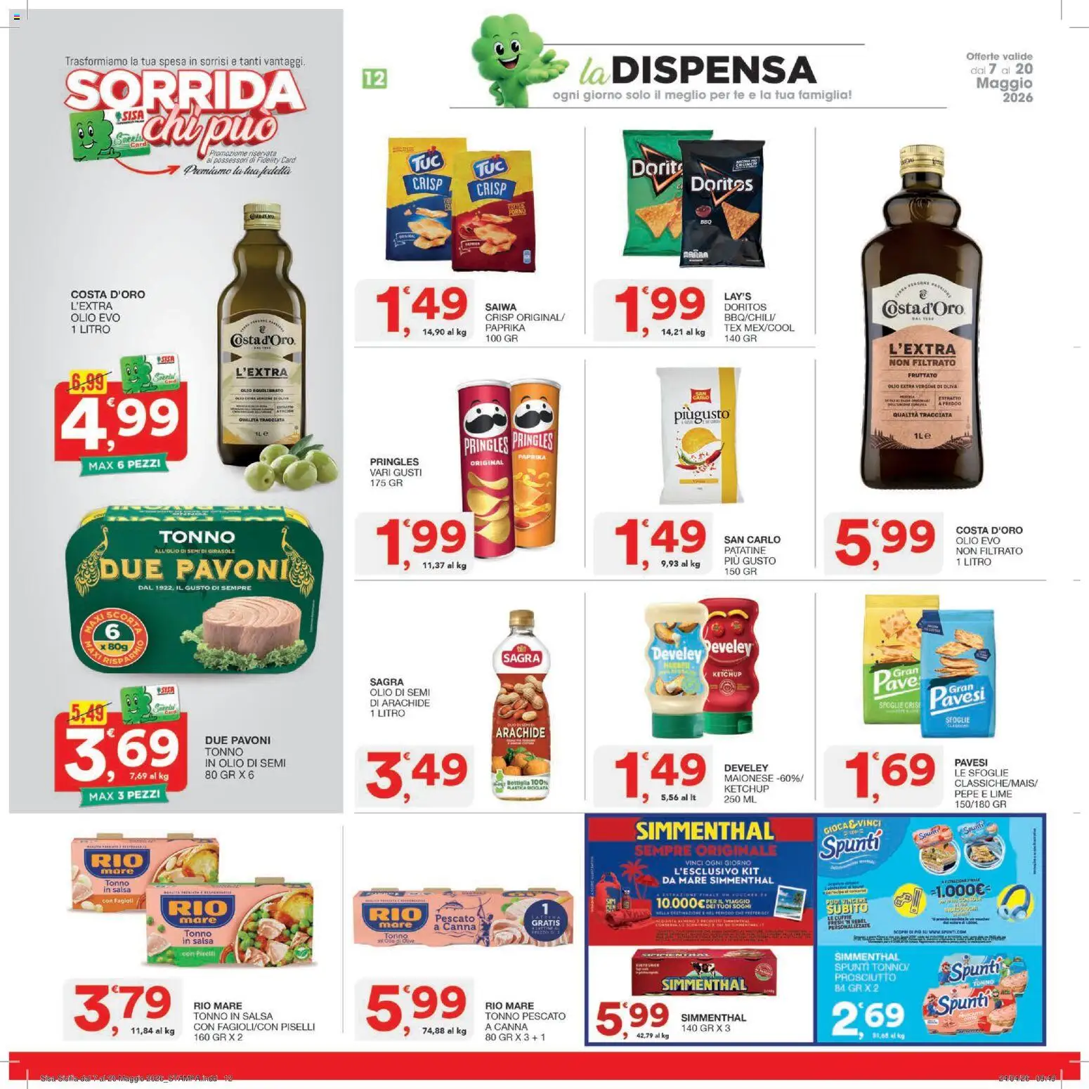 Volantino SISA del 07.05.2026 | Pagina: 12 | Prodotti: Patatine, Ketchup, Pepe, Cuffie