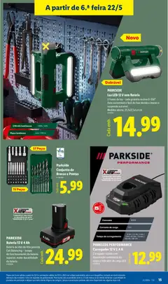 Pré-visualização PARKSIDE Bateria 12 V 4 Ah, Bateria de iões de lítio potente Cell Balancing - tempo de funcionamento da bateria superior, maior durabilidade da bateria válido de 18.05.2026 | Página: 15 | Produtos: Suspensão, Bateria