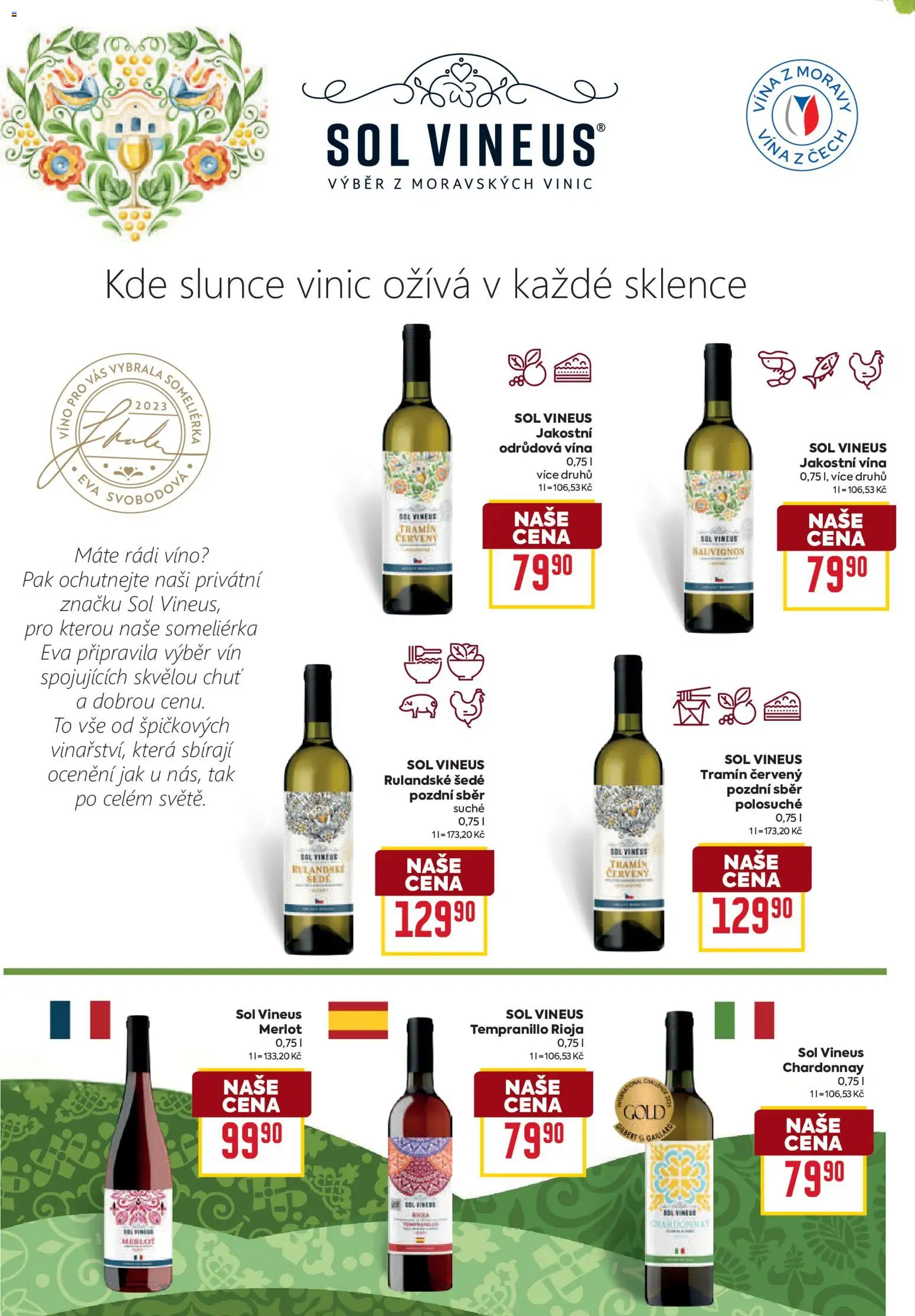 Billa leták Víno od 19.08.2026 | Strana: 2 | Produkty: Víno, Merlot, Tramín červený