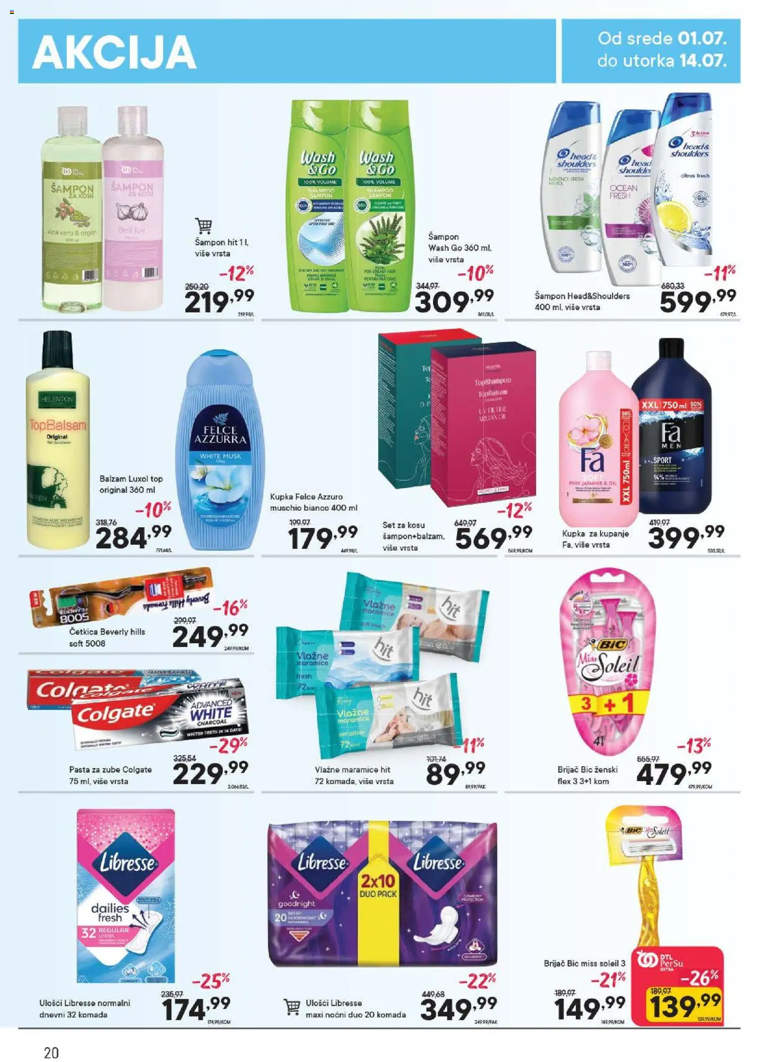 PerSu katalog - važi od 01.07.2026 | Strana: 20 | Proizvode: Colgate, Brijač, Šampon, Balzam
