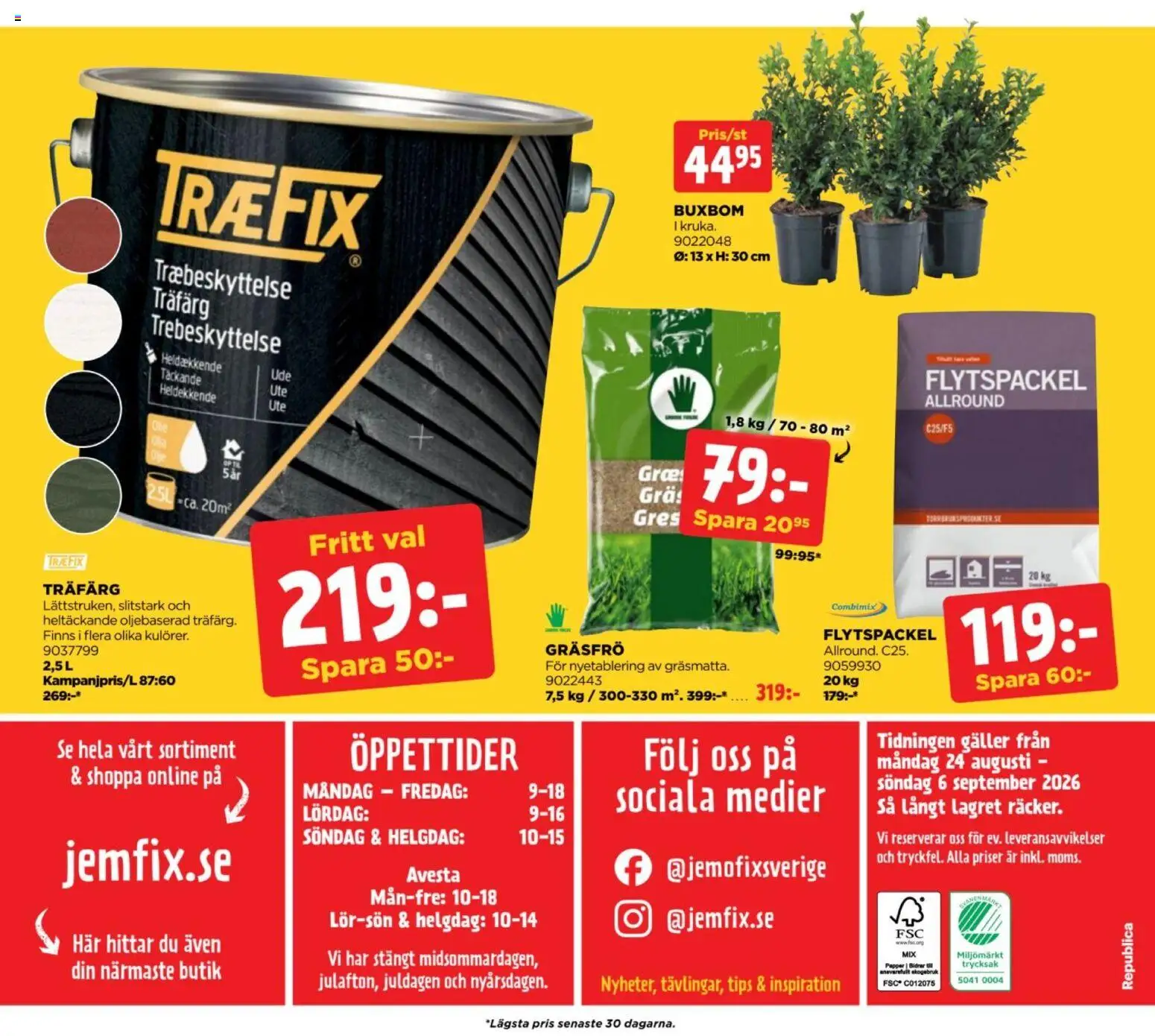 Jem & Fix reklamblad aktuell från 24/08/2026 | Sida: 16 | Produkter: Galler, Flytspackel, Papper