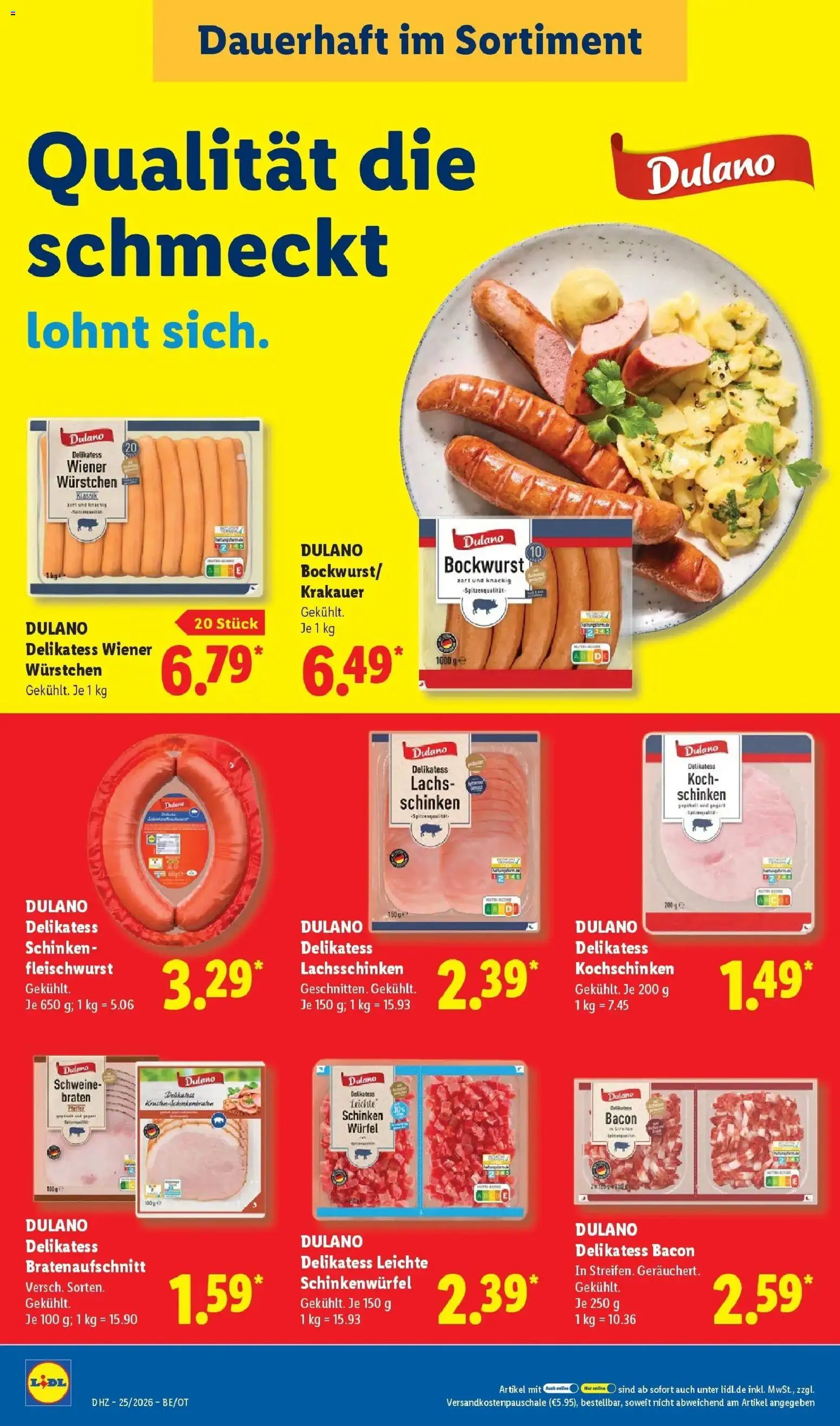 Lidl Prospekt Senftenberg – gültig ab 15.06.2026 | Seite: 18 | Produkte: Bockwurst, Wiener wurstchen, Lachs, Schinken