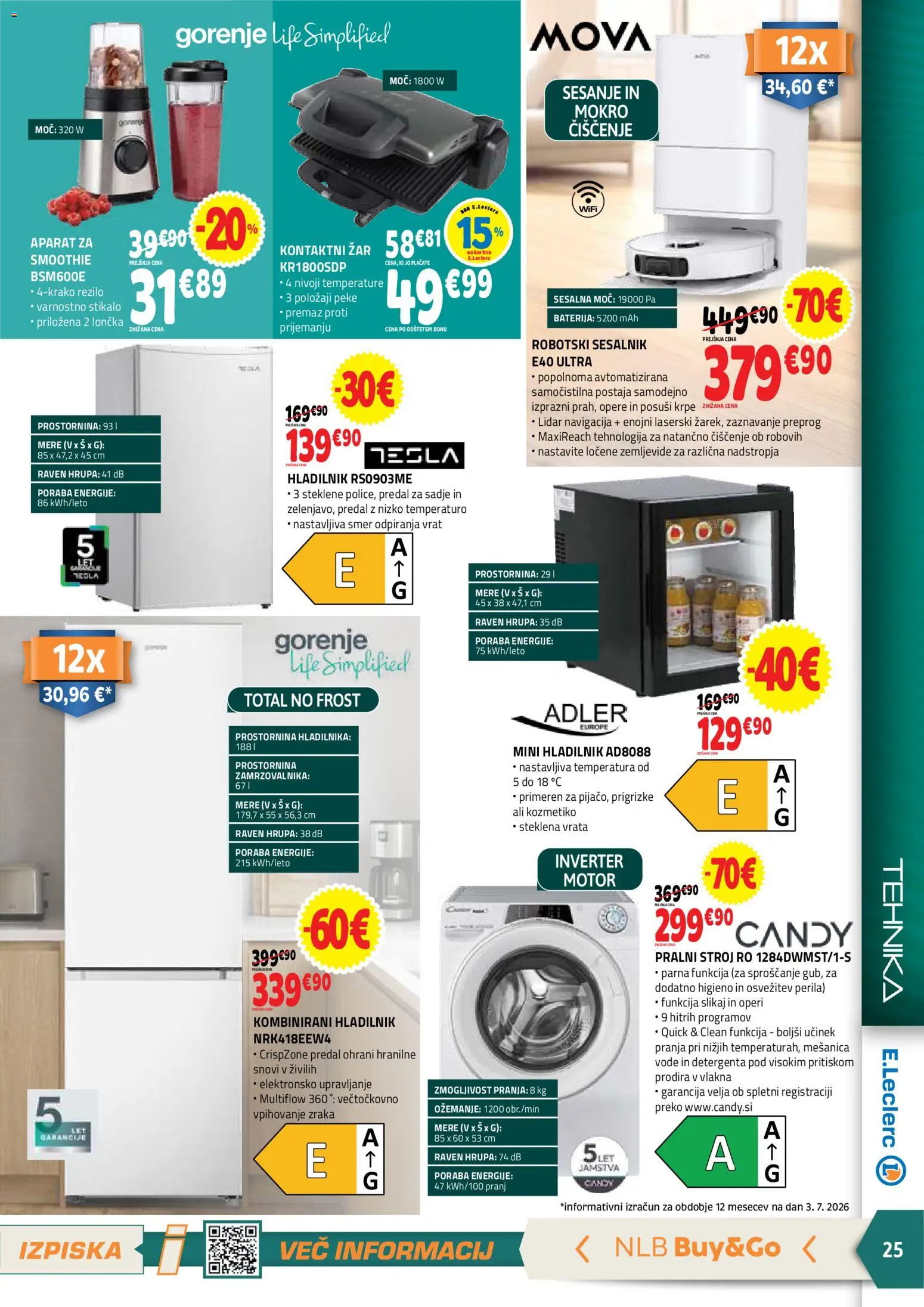 Novi E.leclerc katalog ponudbe – veljaven od 15.07.2026 | Stran: 25 | Izdelki: Baterija, Zar, Navigacija, Sadje