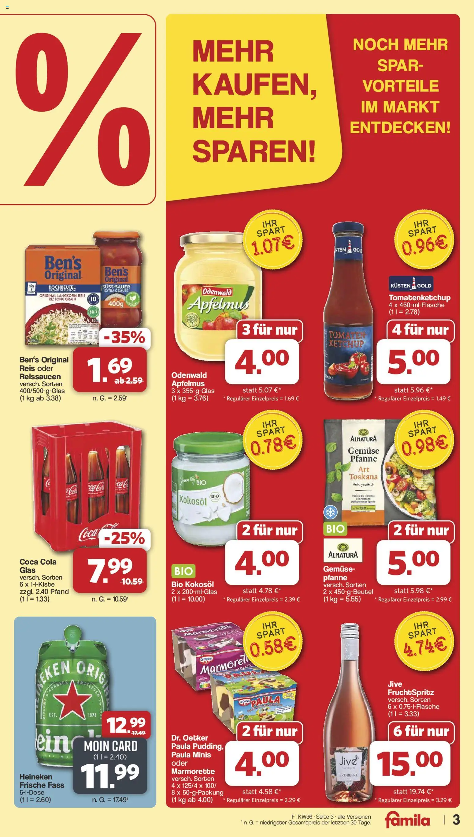 Famila Nordwest Prospekt – gültig ab 31.08.2026 | Seite: 3 | Produkte: Tomaten, Pudding, Ketchup, Apfelmus