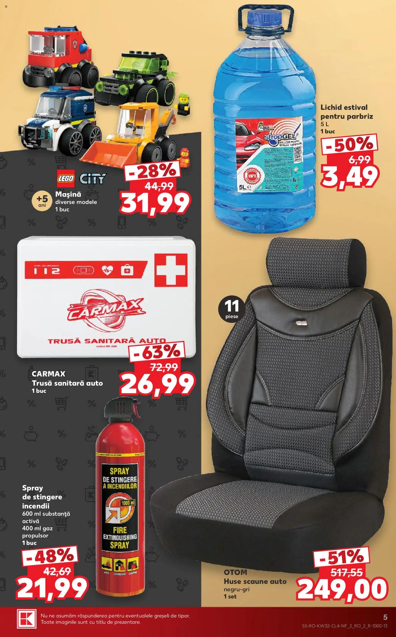 Noul catalog Kaufland – valabil de la 05.08.2026 | Pagină: 5 | Produse: Parbriz, LEGO, Scaune