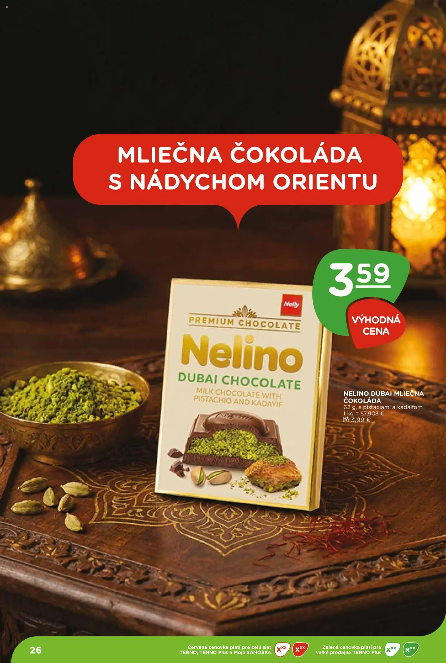 Nové Terno akcie – leták je platný od 30.07.2026 | Strana: 26 | Produkty: Čokoláda