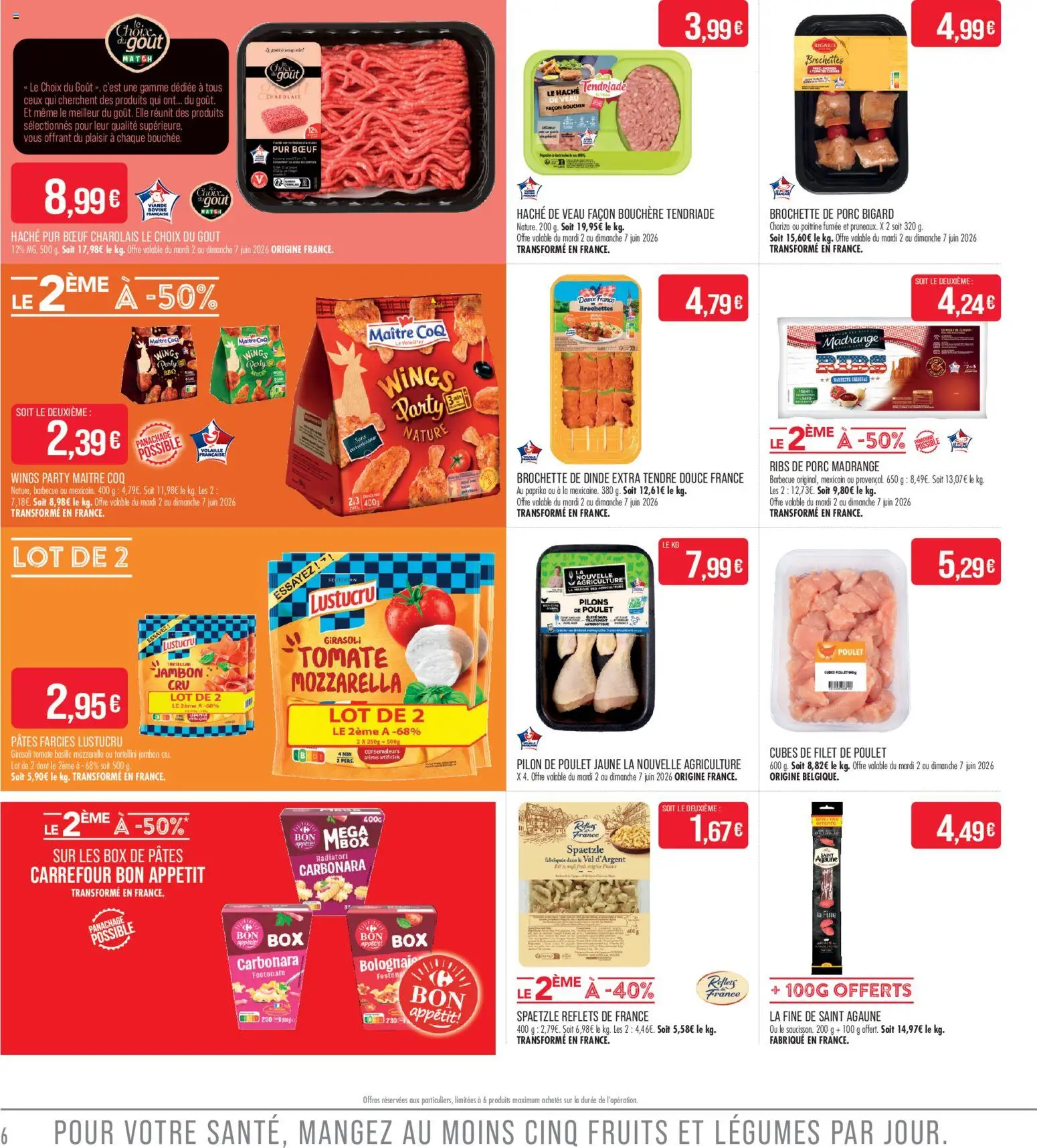 {H1} | Page: 6 | Produits: Jambon, Ribs, Porc, Pâtes