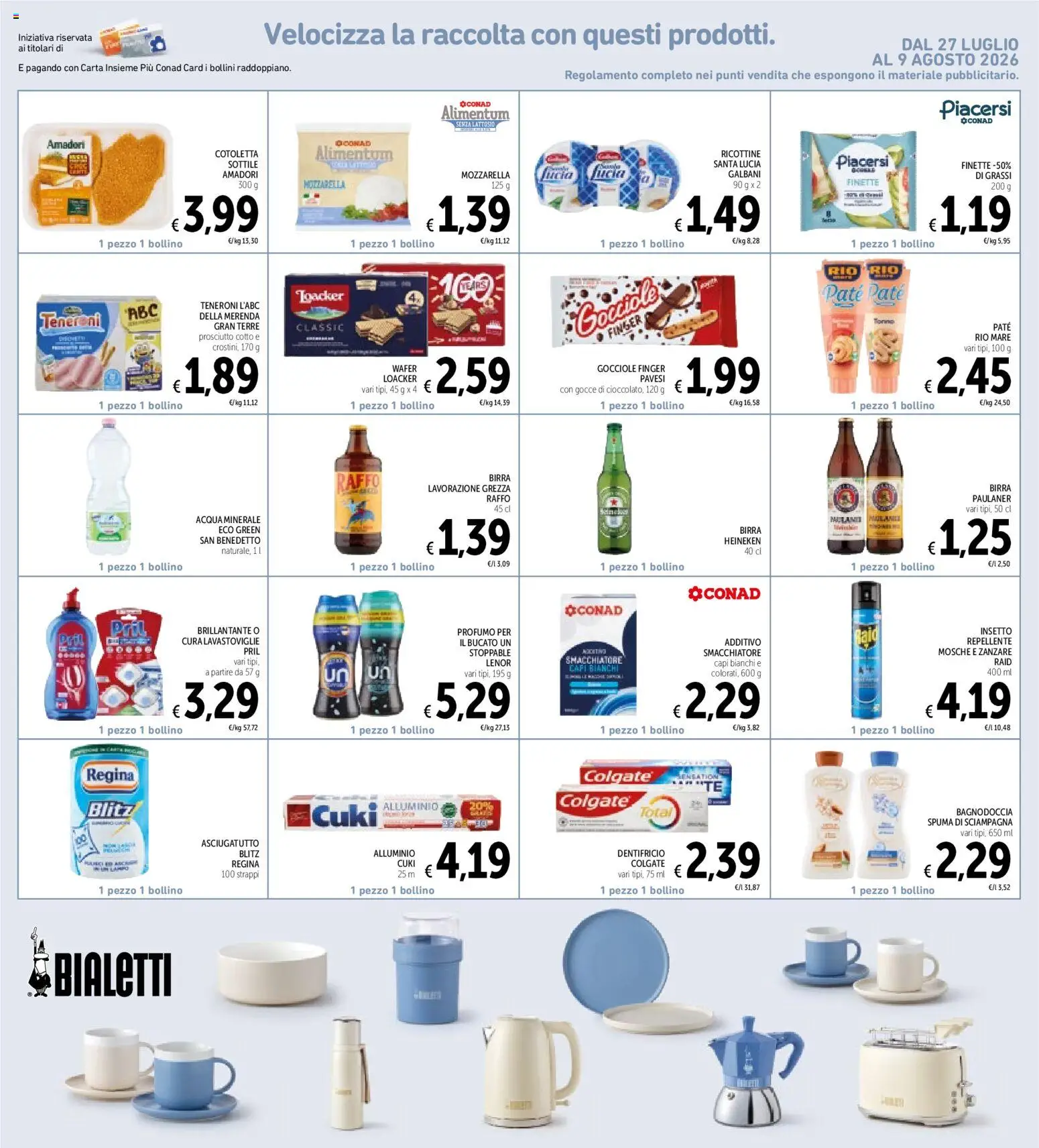 Volantino Spazio Conad del 28/07/2026 | Pagina: 32 | Prodotti: Prosciutto Cotto, Asciugatutto, Profumo, Senza lattosio