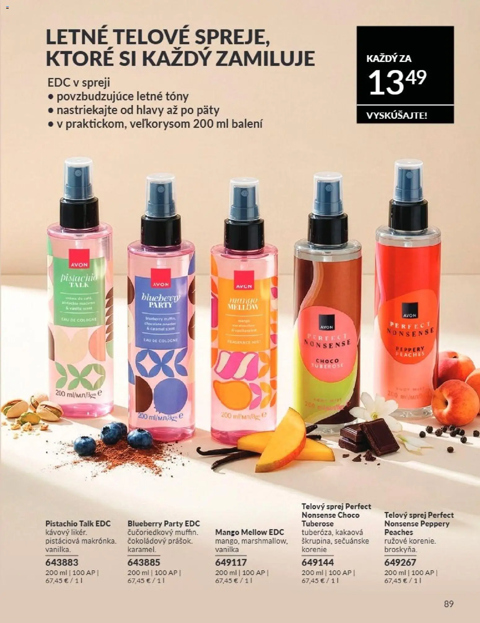 Nové Avon akcie – leták je platný od 01.08.2026 | Strana: 89 | Produkty: Korenie, Mango, Vanilka