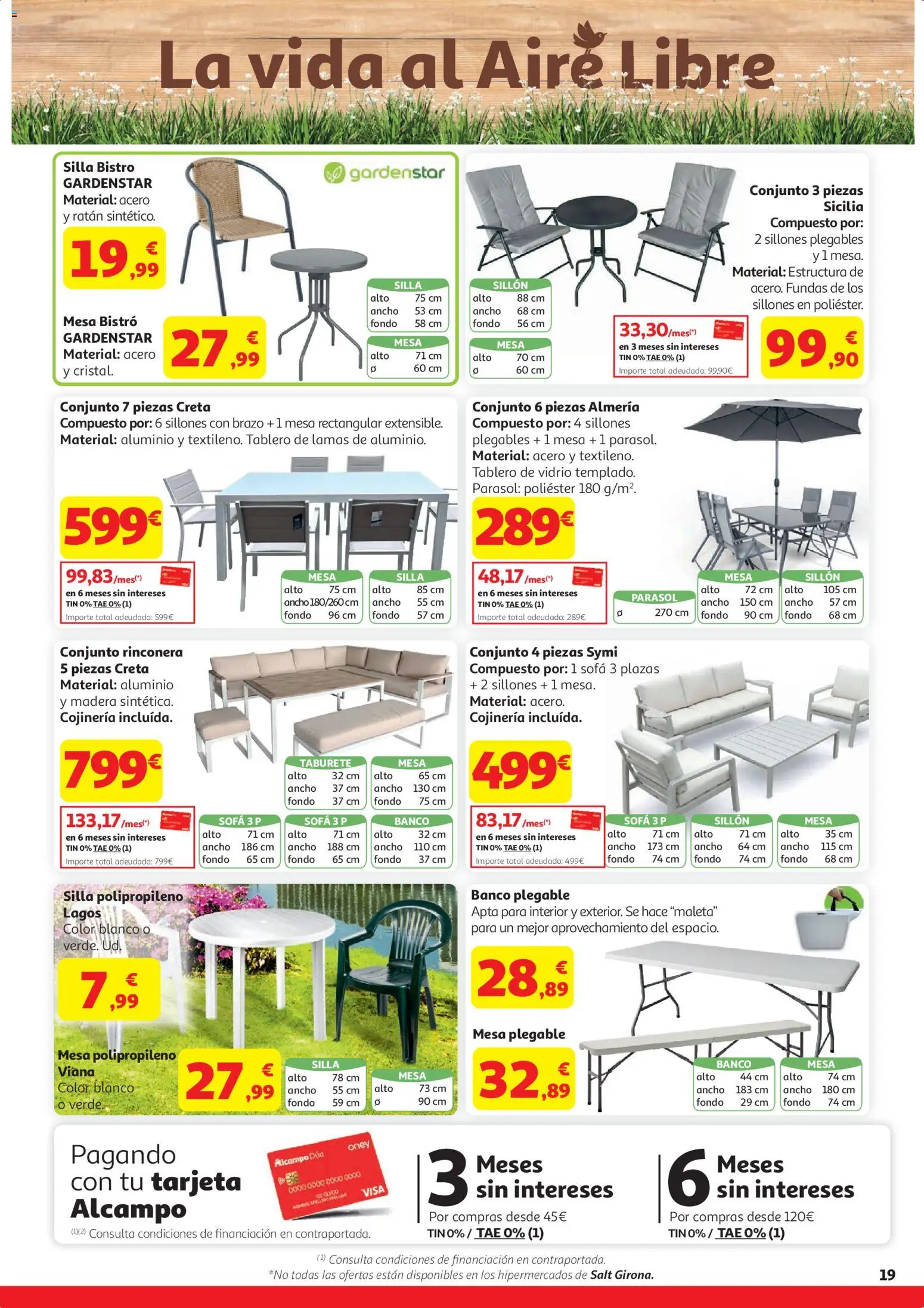 Alcampo HP Unico │ válido desde el 07.04.2026 | Página: 19 | Productos: Maleta, Sillón, Mesa, Silla