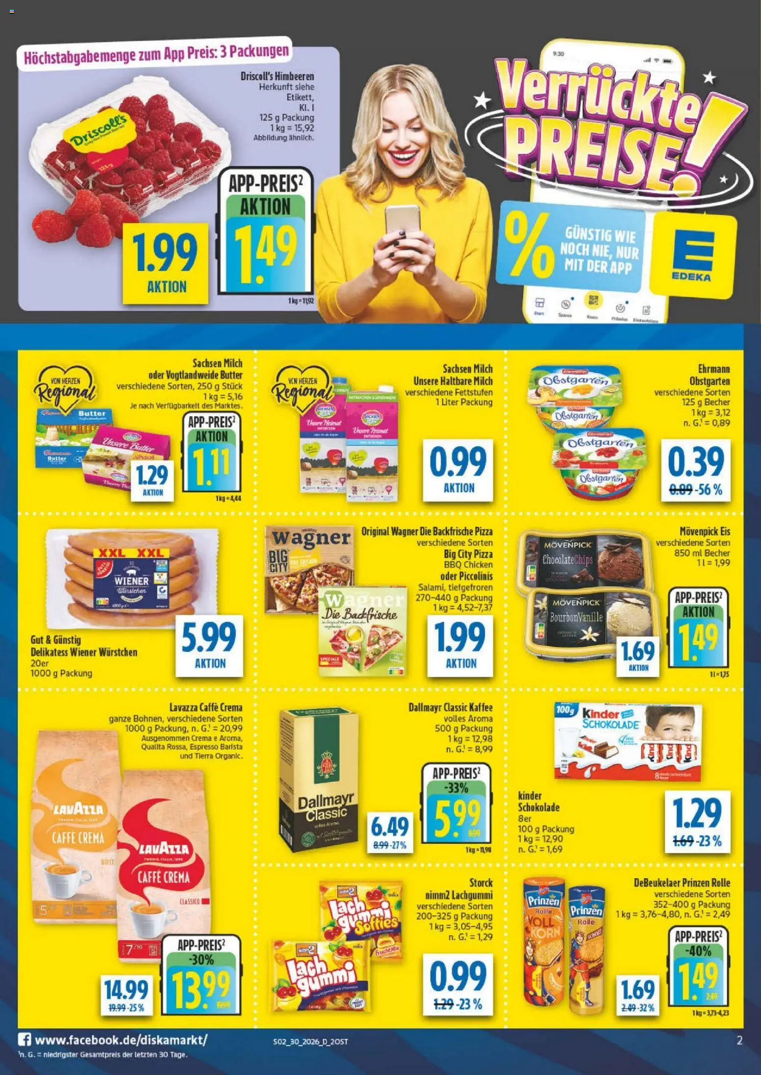 Diska Prospekt – gültig ab 20.07.2026 | Seite: 2 | Produkte: Butter, Dallmayr, Piccolinis, Pizza