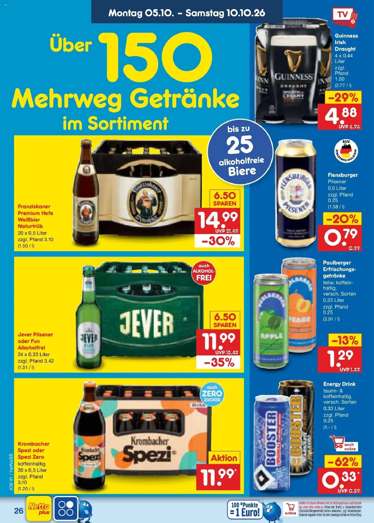 Netto Marken-Discount Prospekt Hamburg (ab 05.10.2026) » Angebote | Seite: 30 | Produkte: Energy, Weißbier, Apple, Krombacher
